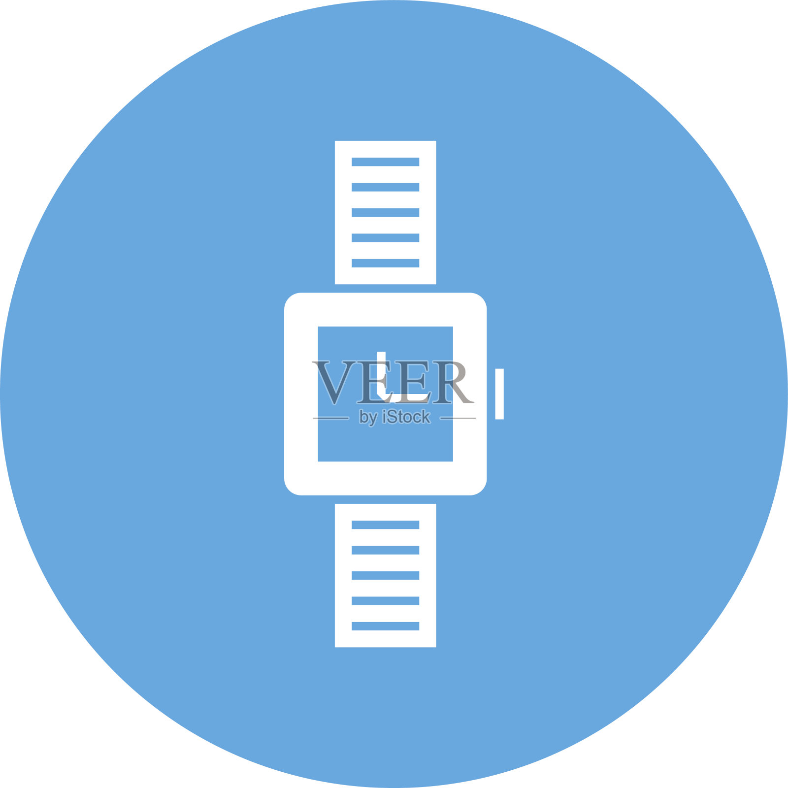 腕表图标上有一个圆形按钮。插画图片素材