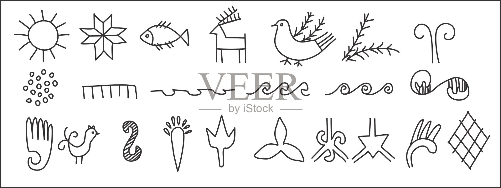 古斯拉夫语的符号。设计元素图片