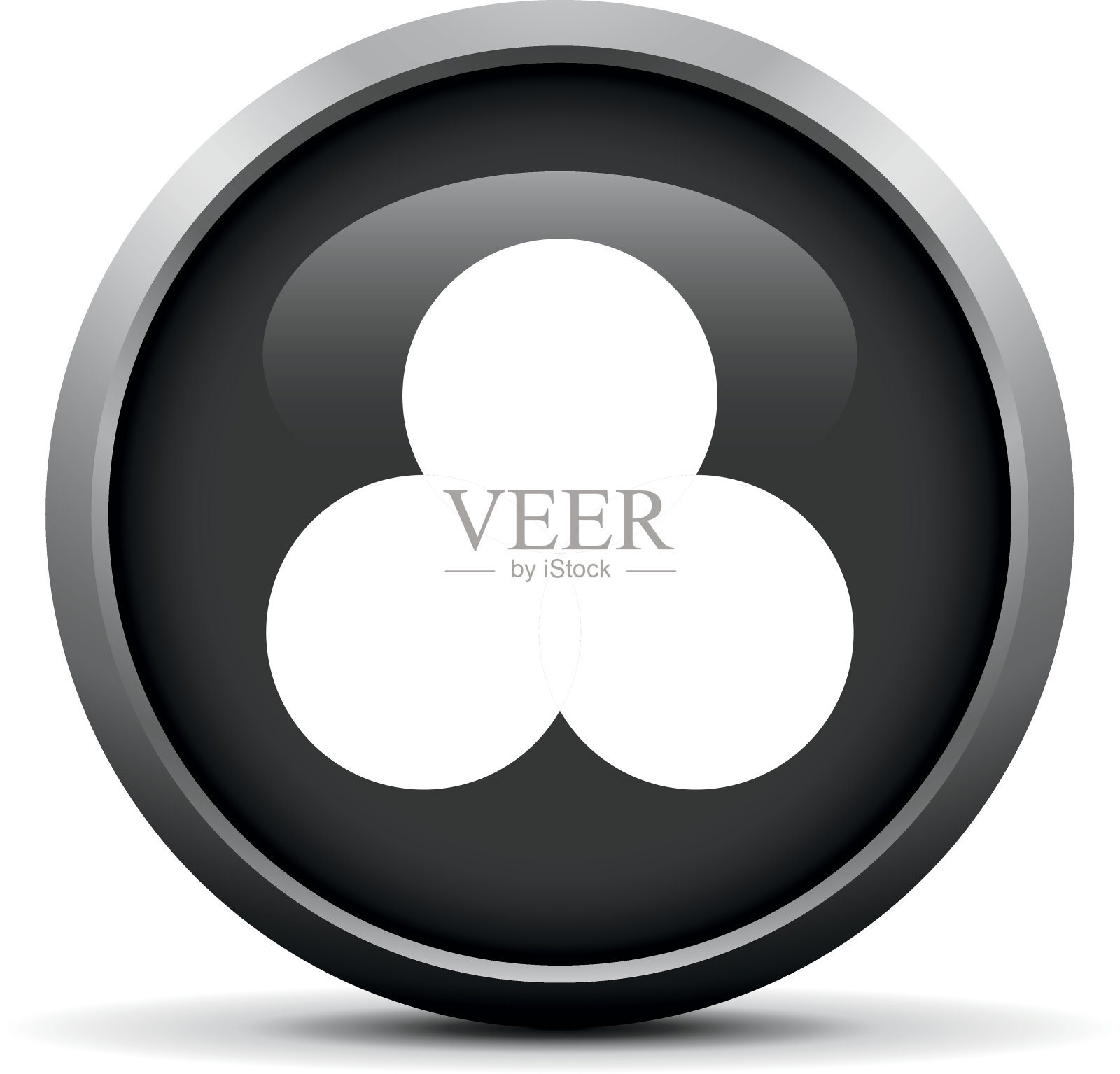 维恩图表图标上的一个圆形按钮。设计元素图片