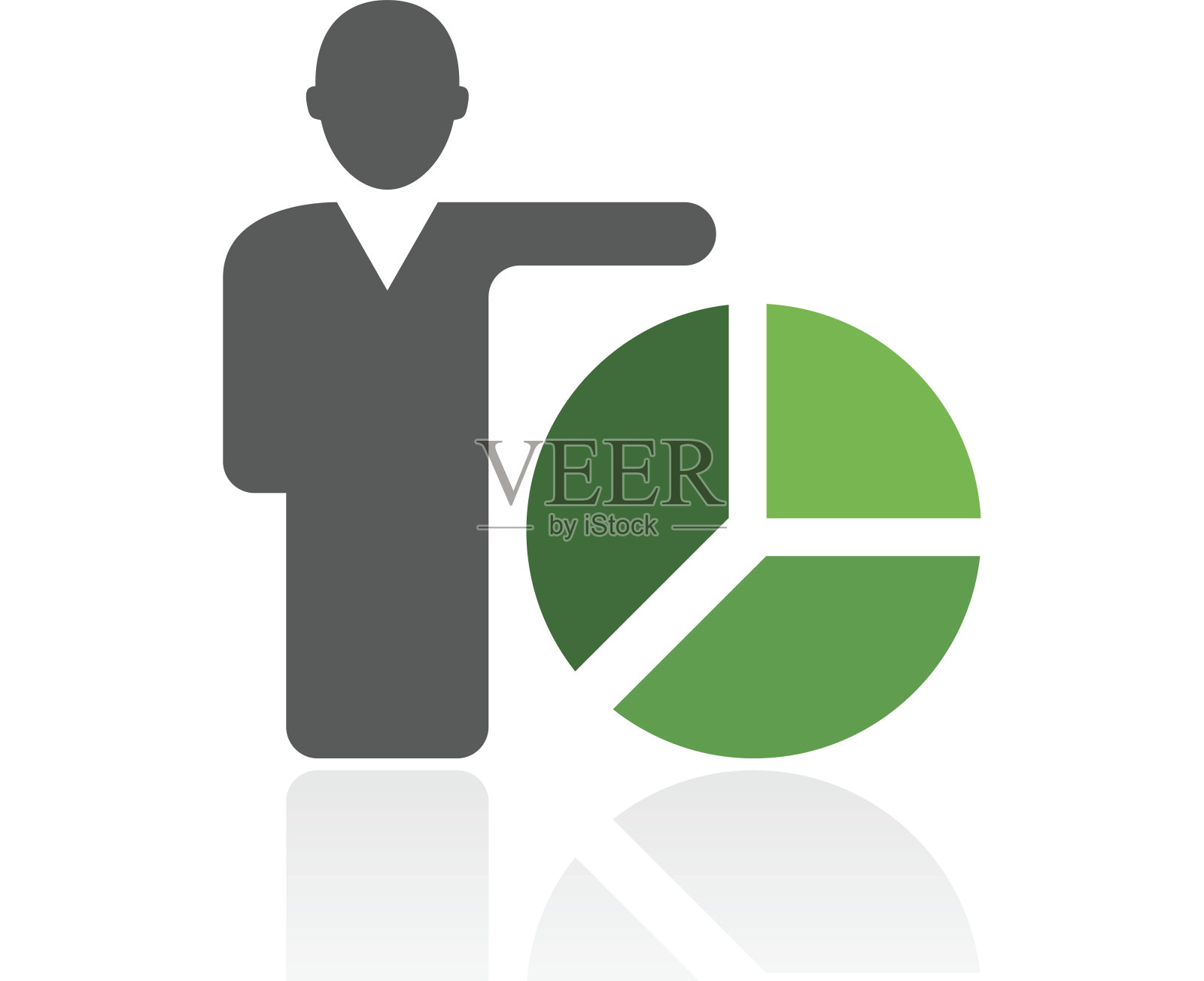 白色背景上的商人图标。图标素材