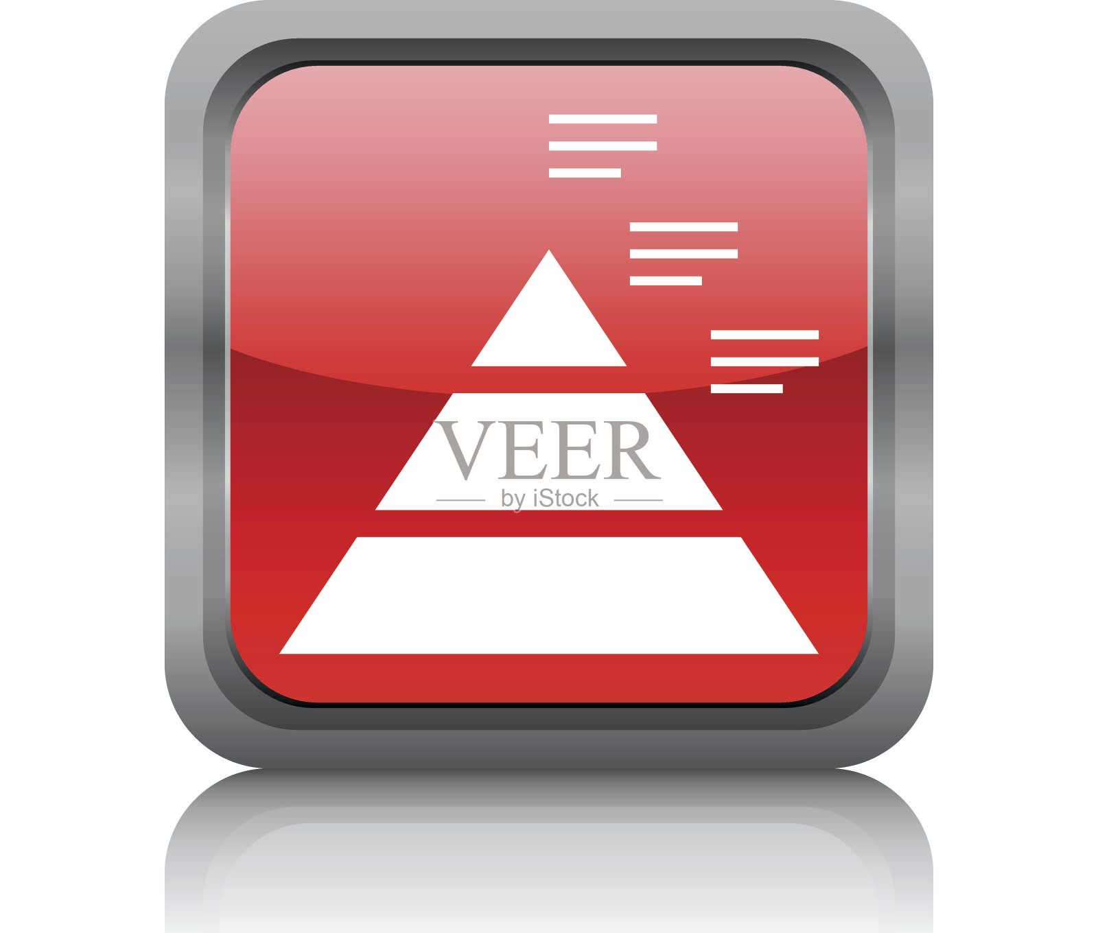 金字塔图标上的一个方形按钮。图标素材