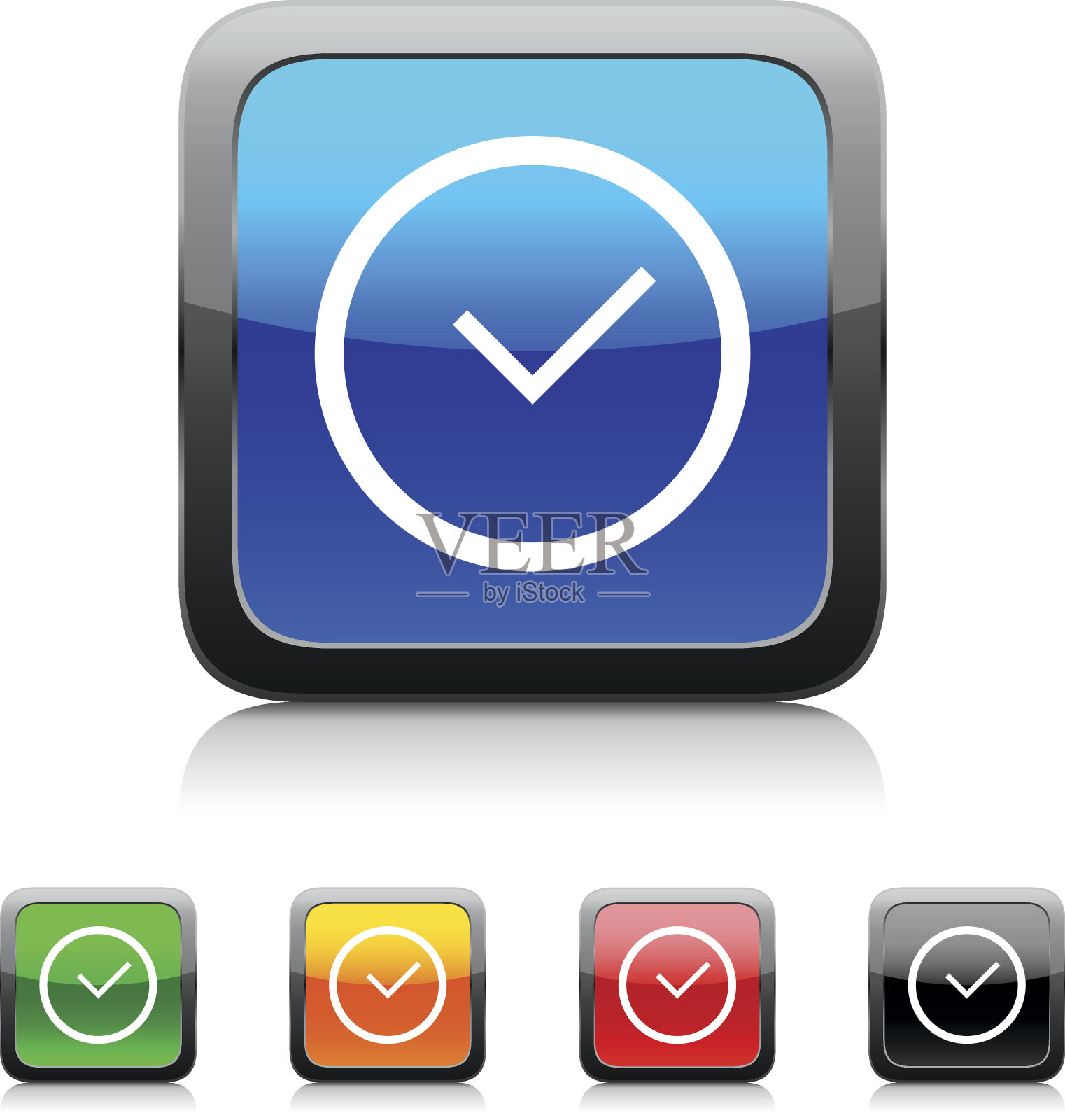 时钟图标上的颜色按钮。图标素材