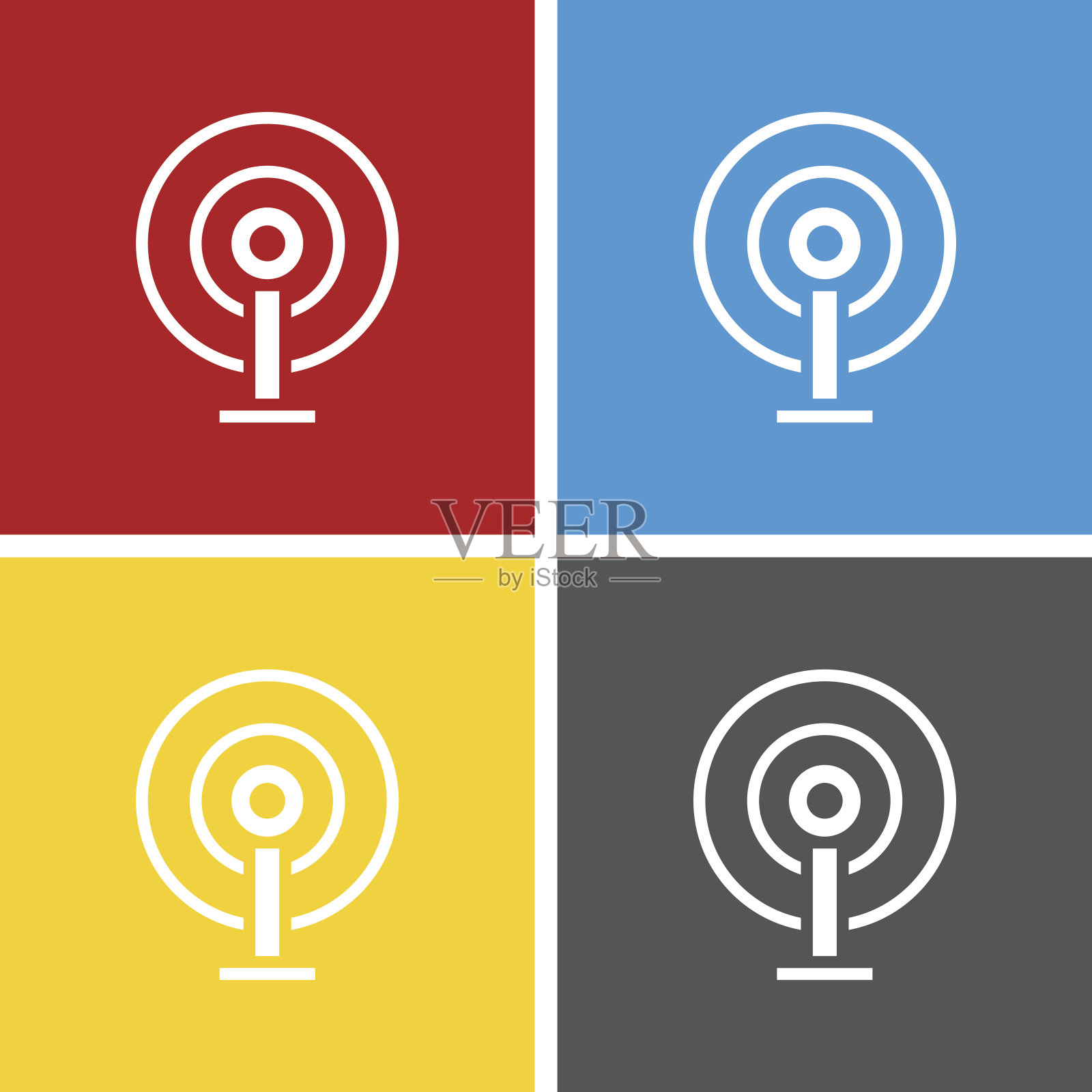 天线图标上的方形按钮。图标素材