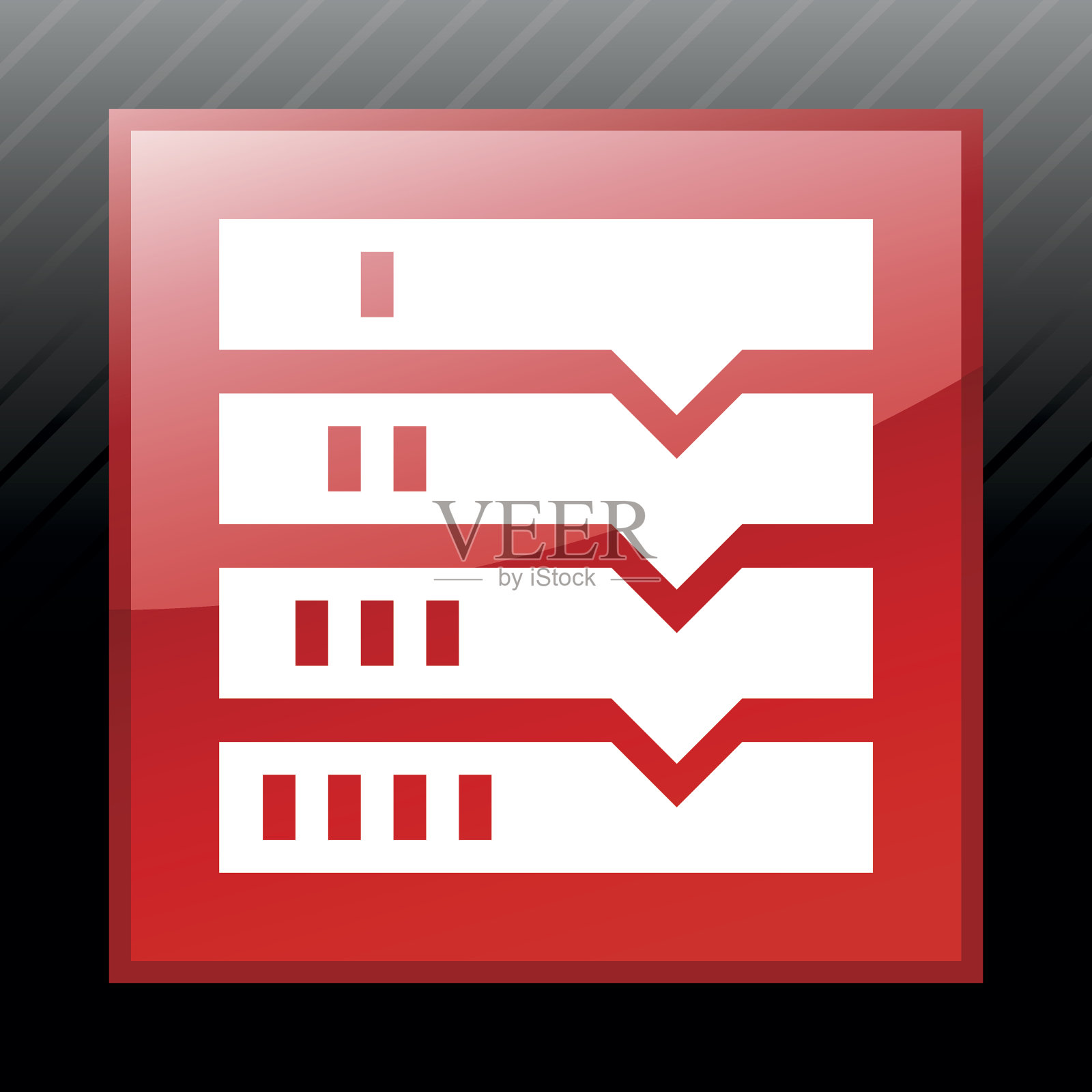 方框按钮上的流程图图标。插画图片素材