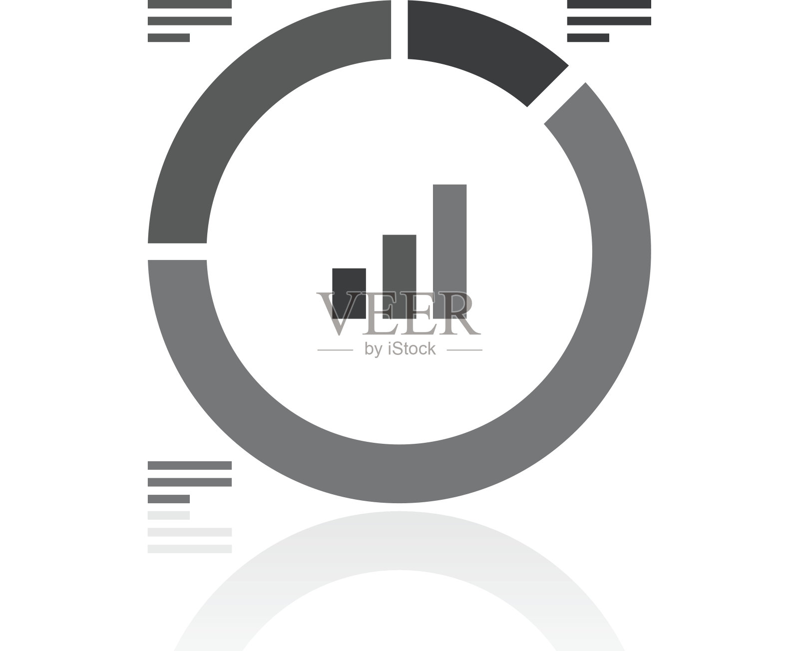 甜甜圈图表图标上的白色背景。插画图片素材