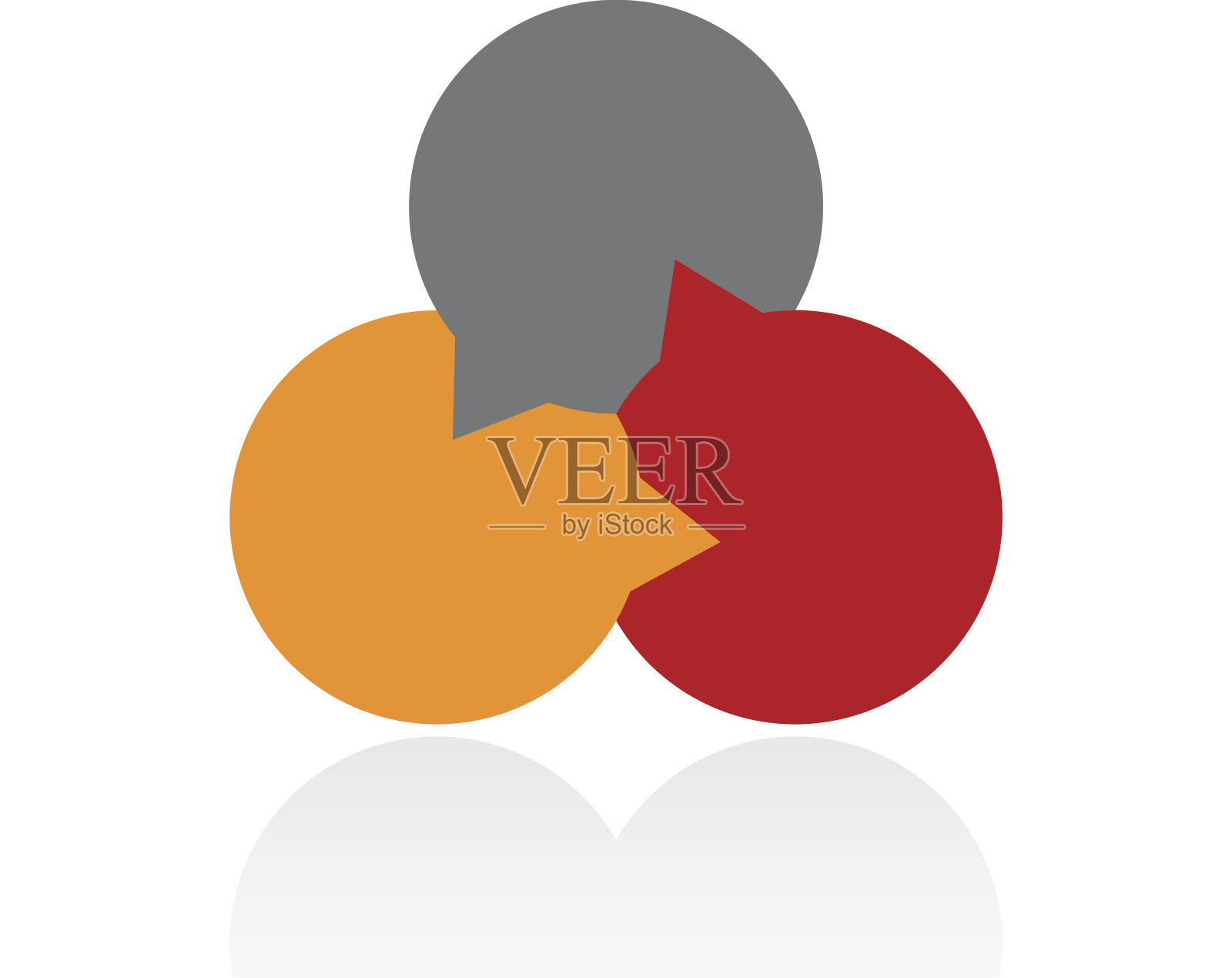 维恩图图标上的白色背景。图标素材