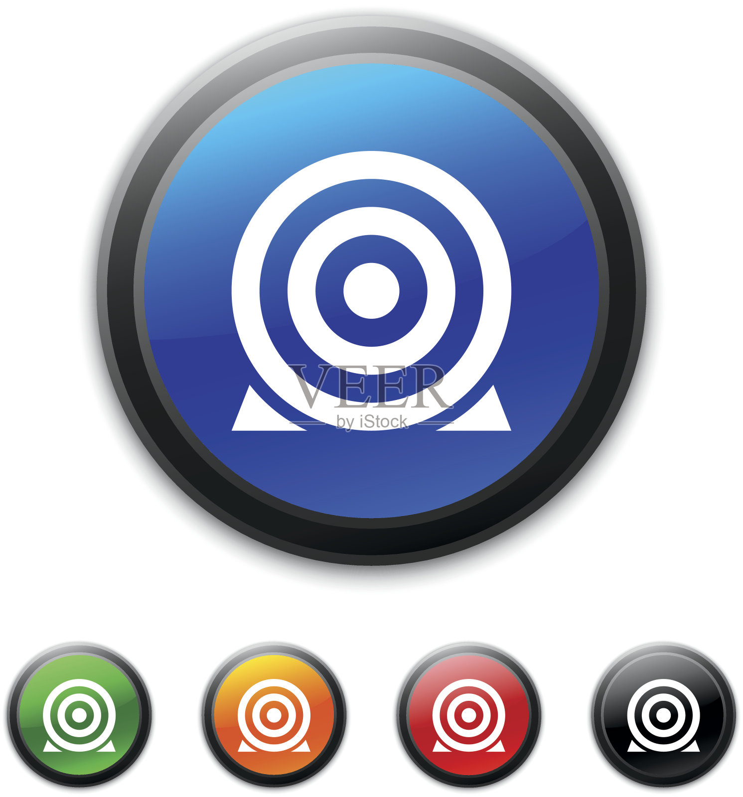 目标图标上的圆形按钮。图标素材