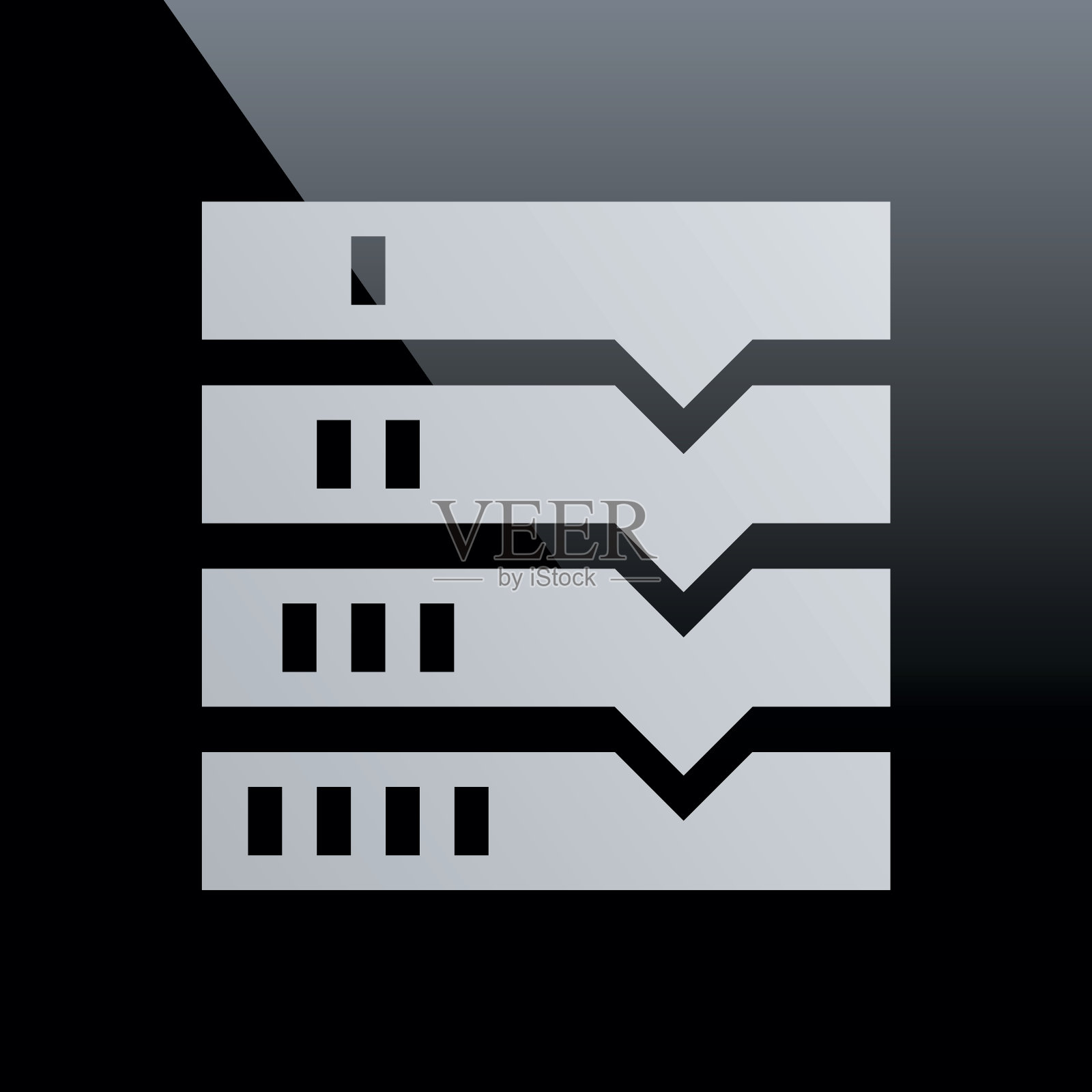 黑色背景上的流程图图标。插画图片素材