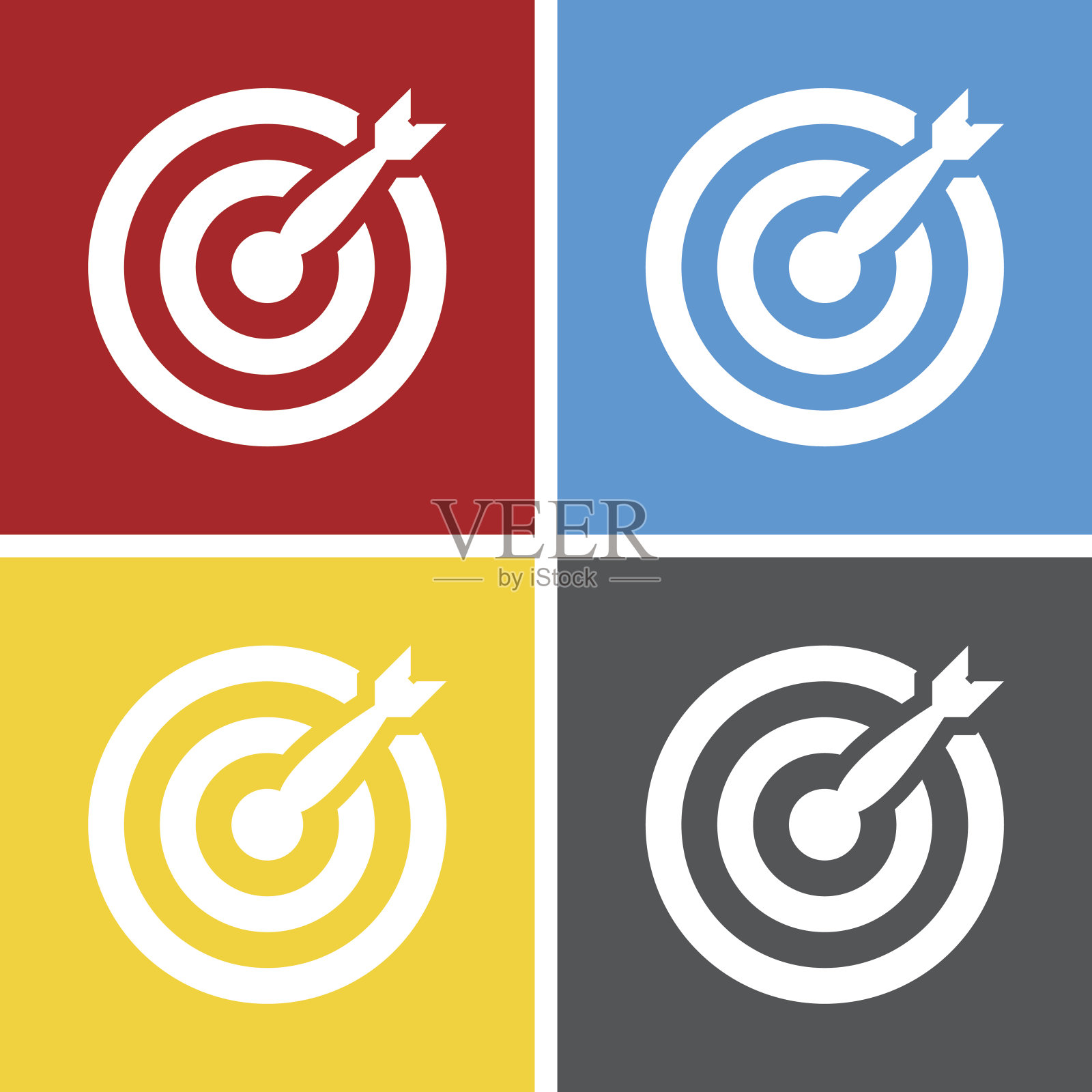 目标图标上的方形按钮。插画图片素材