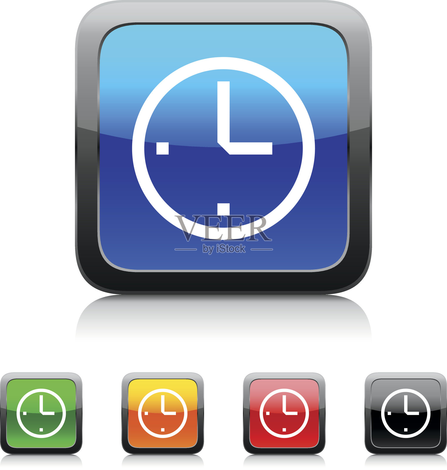 时钟图标上的颜色按钮。图标素材
