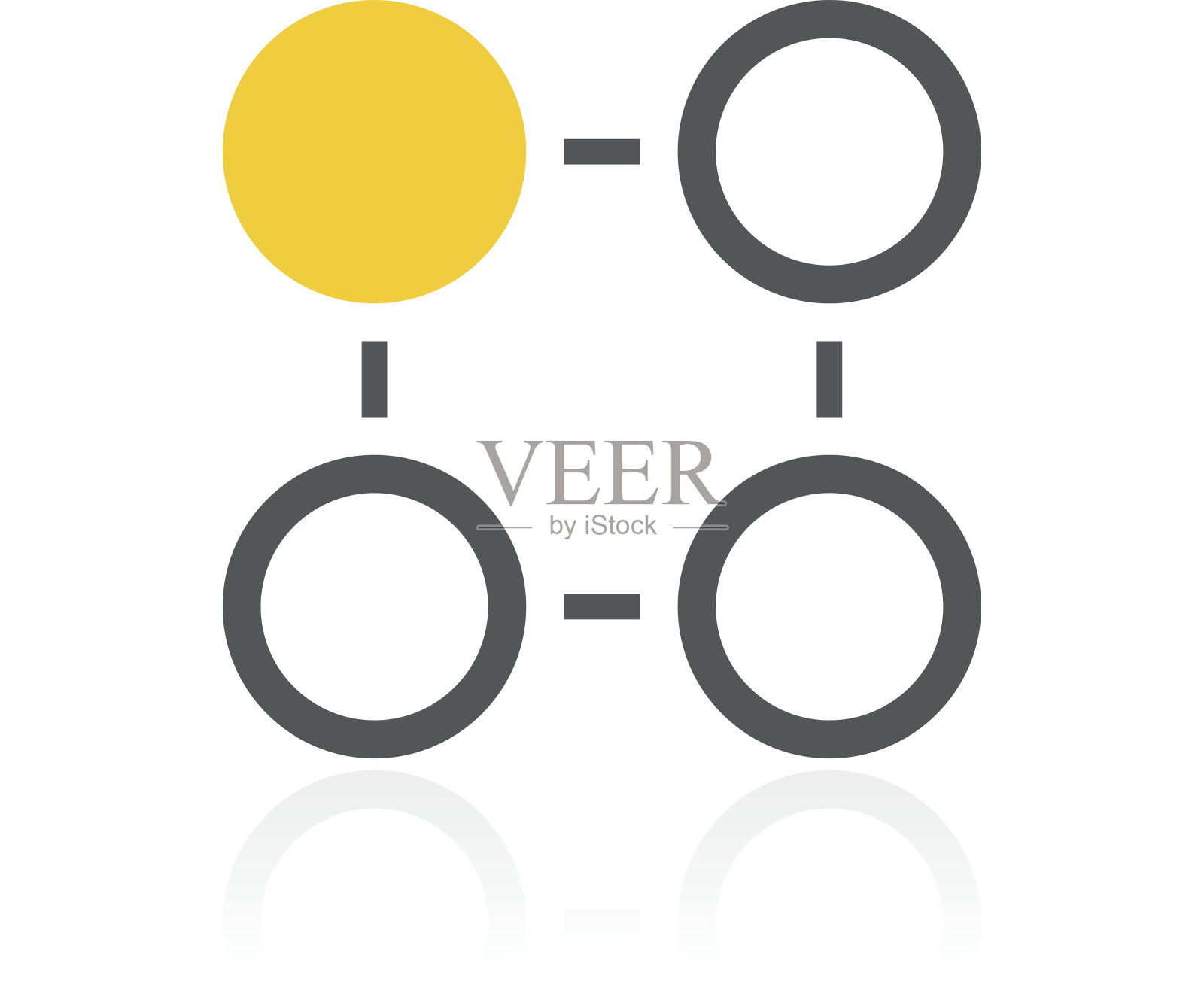 在白色背景上的流程图图标。插画图片素材