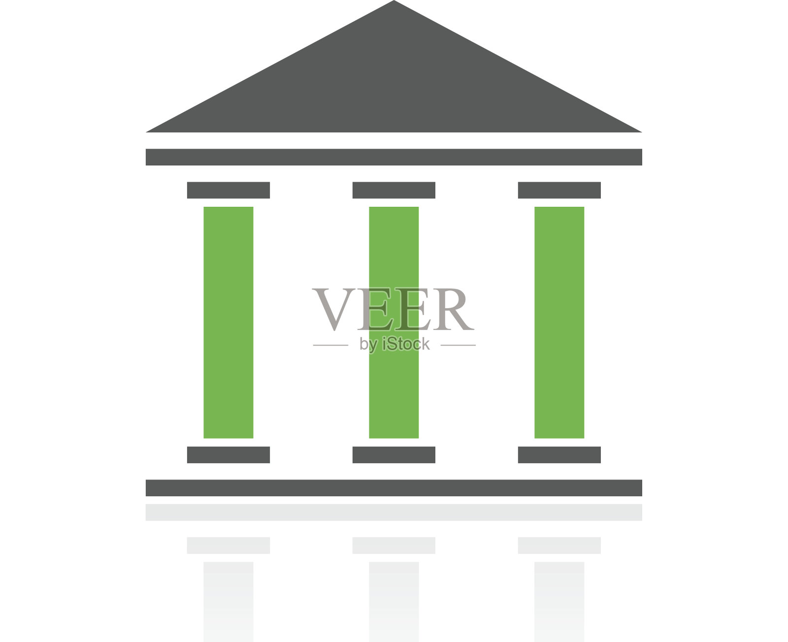 银行图标上的白色背景。插画图片素材