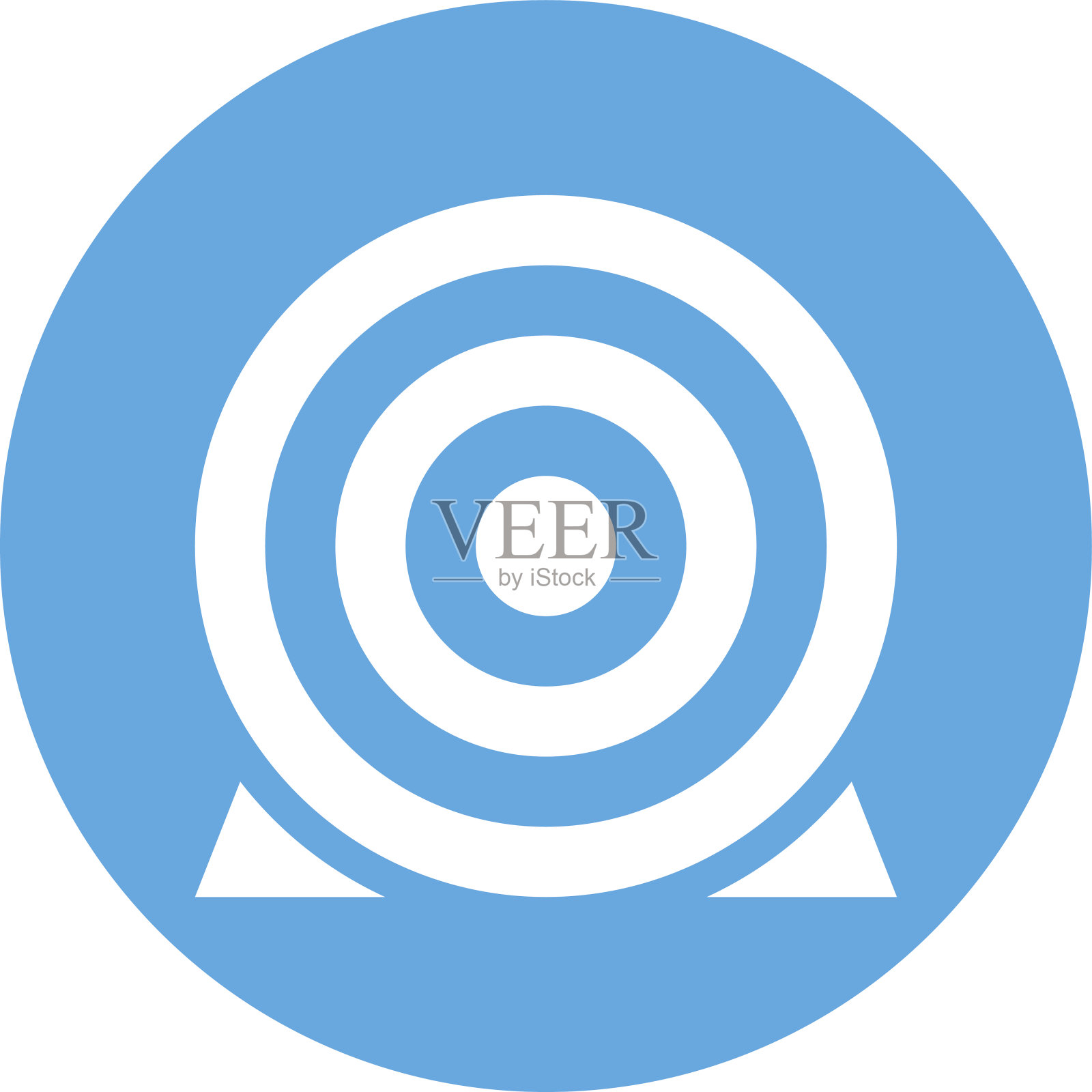 圆形按钮上的目标图标。图标素材