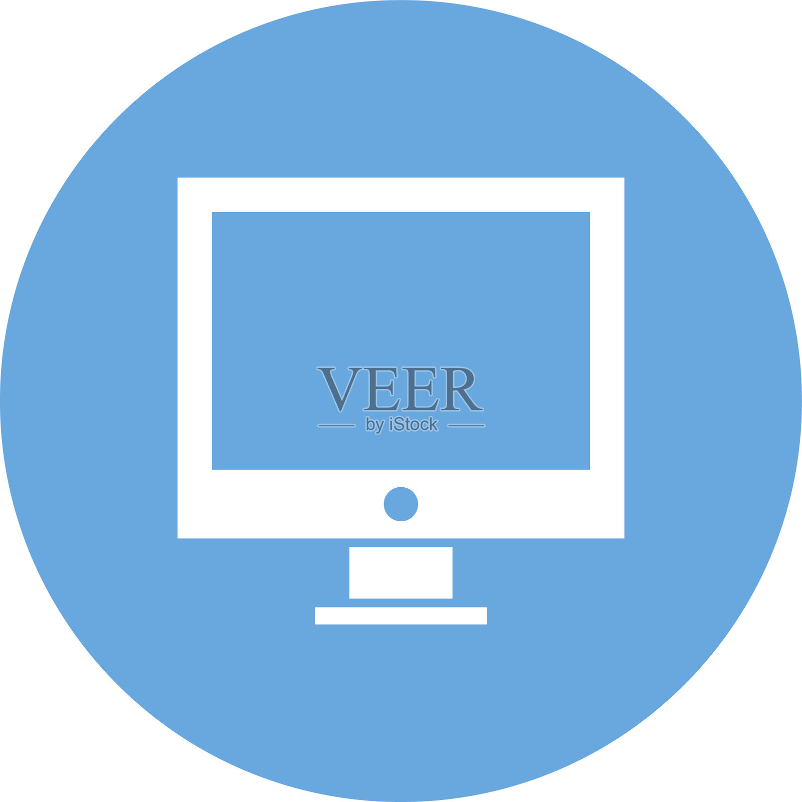 电脑图标上的一个圆形按钮。图标素材