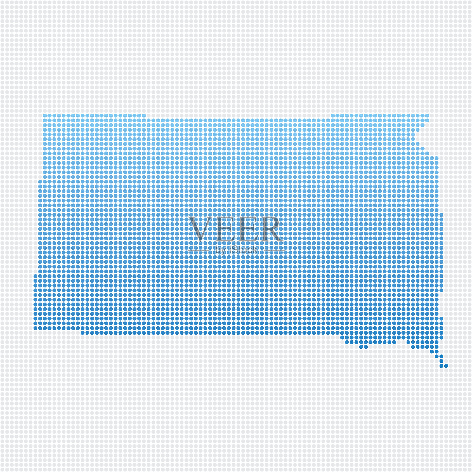 南达科他州地图蓝点模式插画图片素材