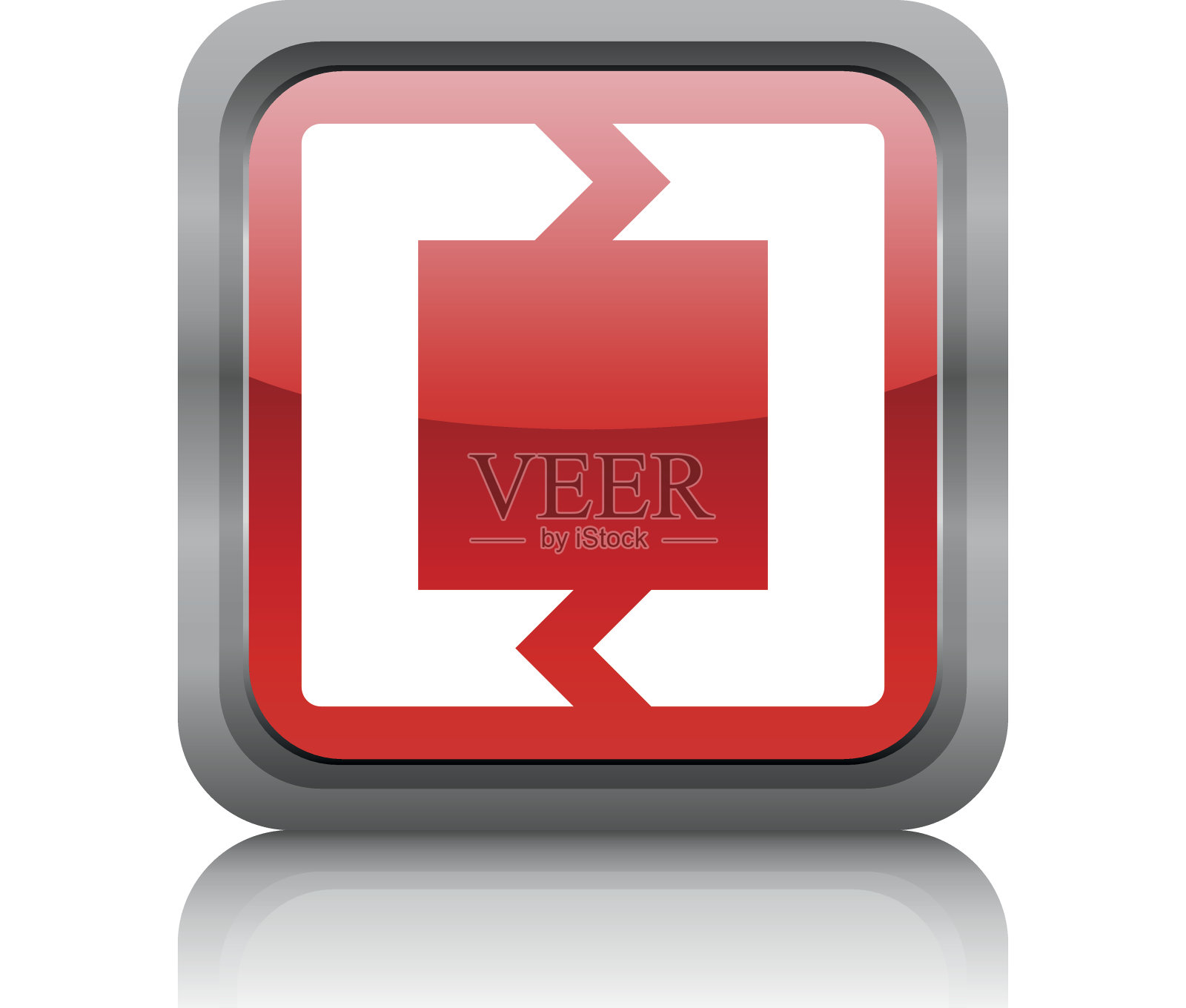 雪佛龙图表图标上的一个方形按钮。图标素材