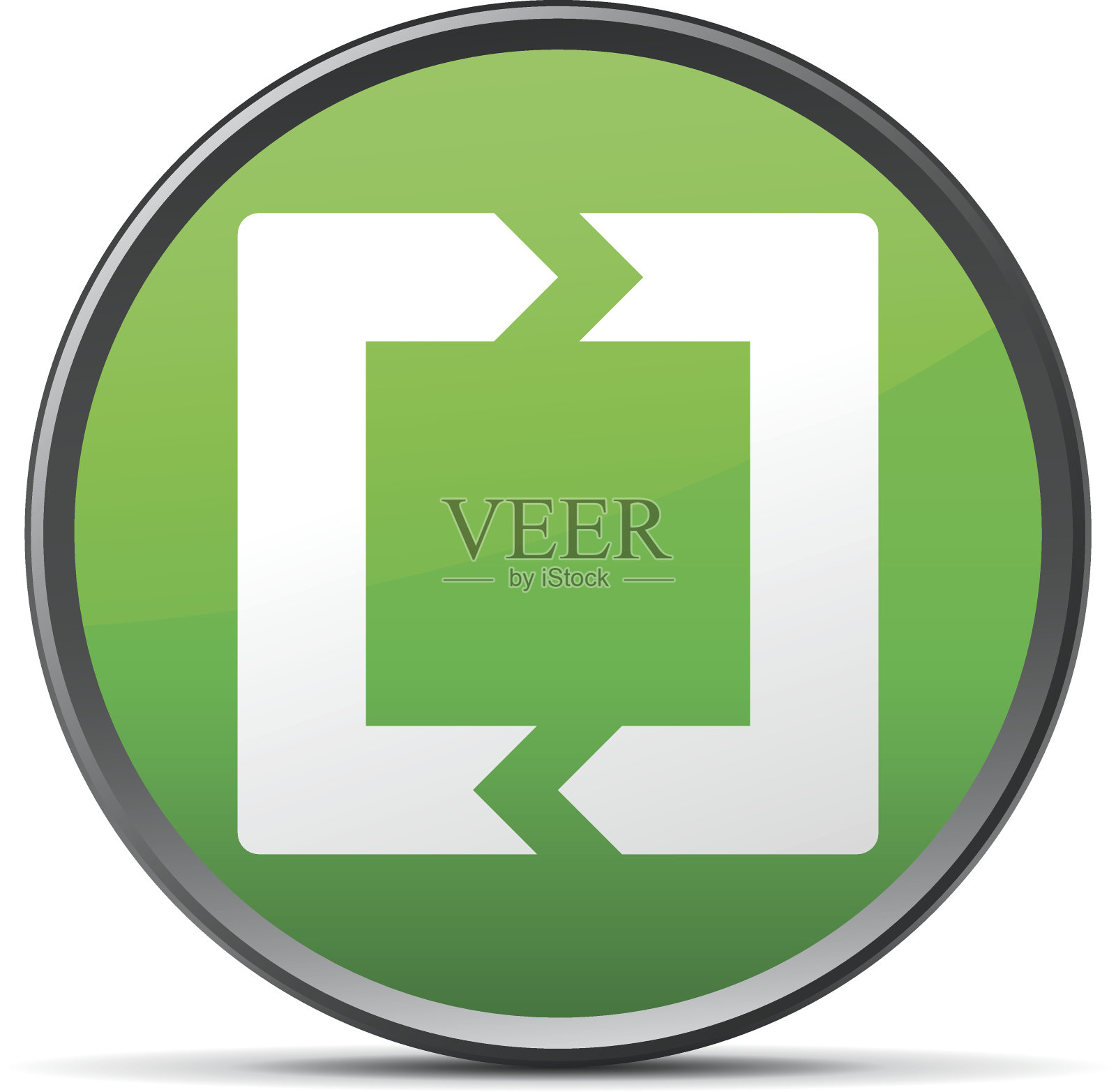 雪佛龙图表图标上的圆形按钮。图标素材