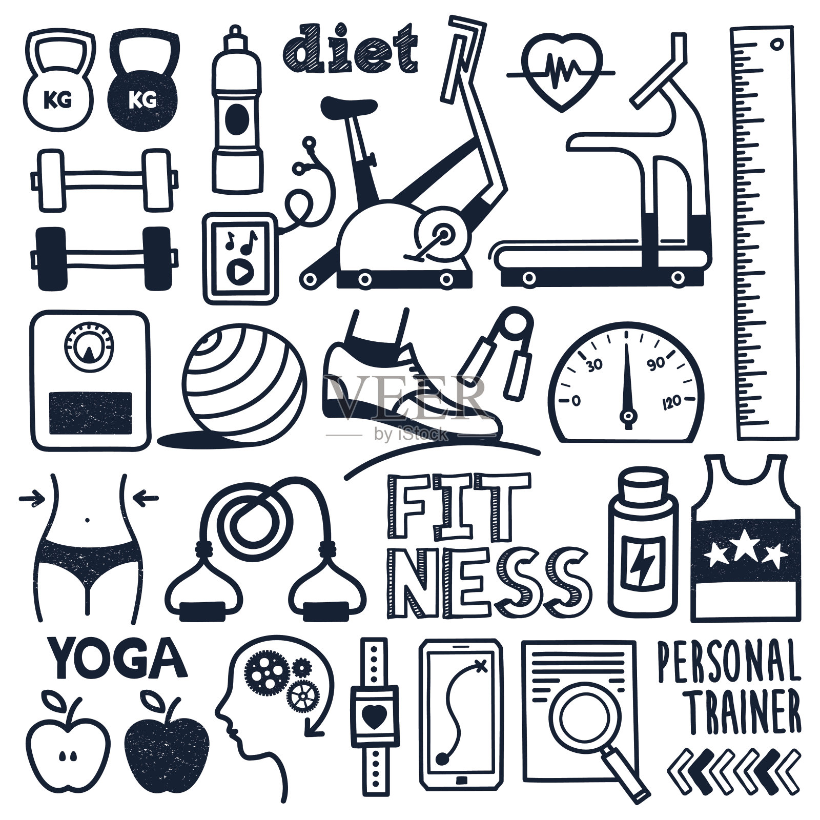 健身插画图片素材