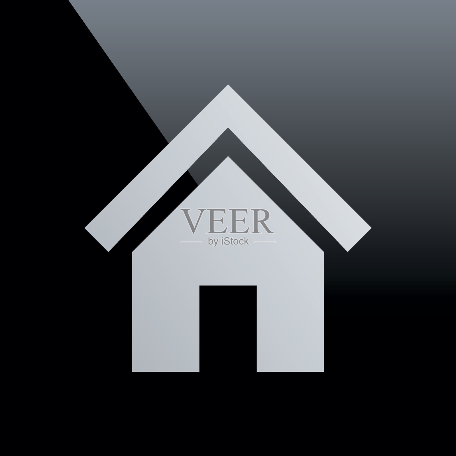 黑色背景上的Home图标。插画图片素材