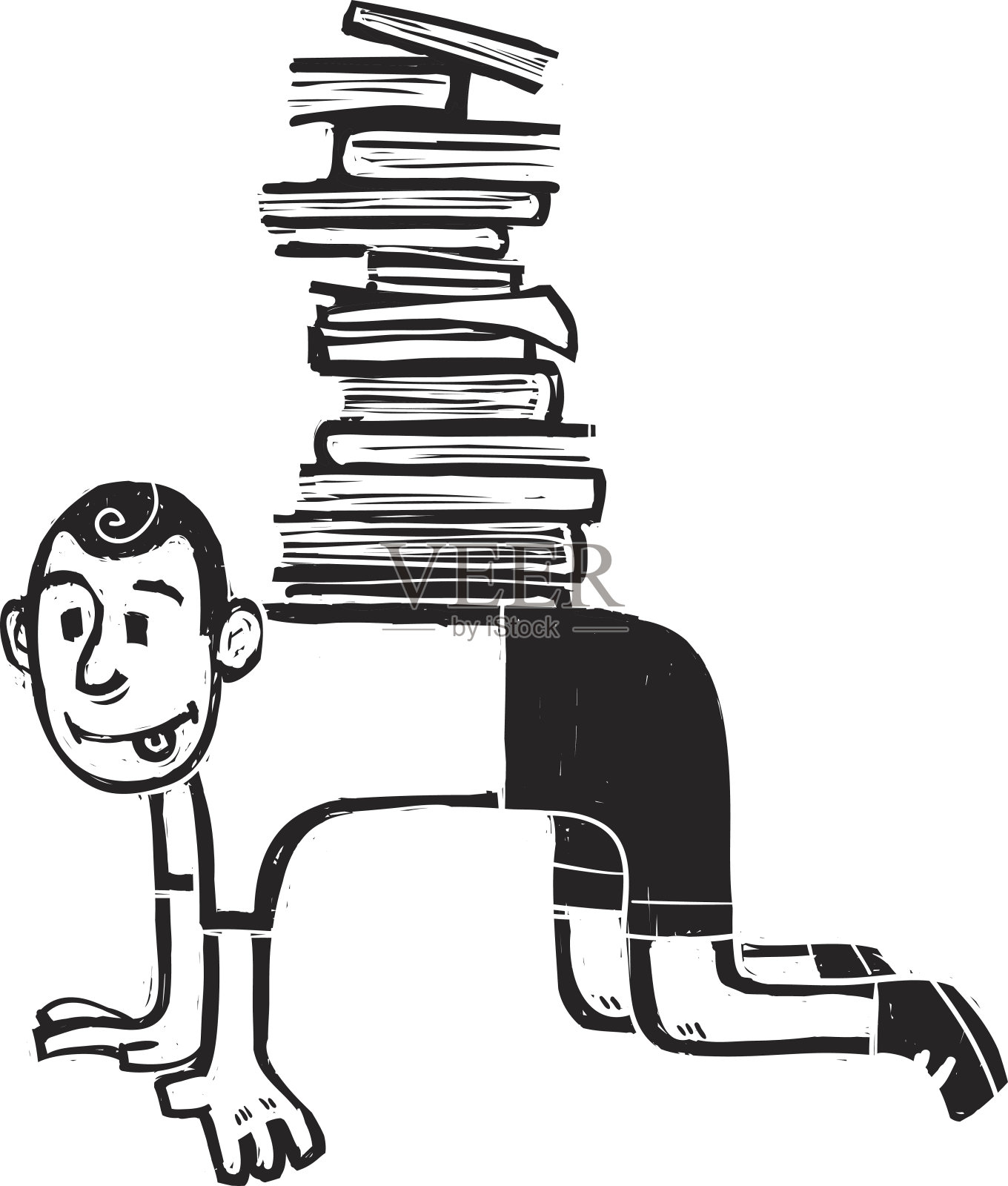 书回来插画图片素材