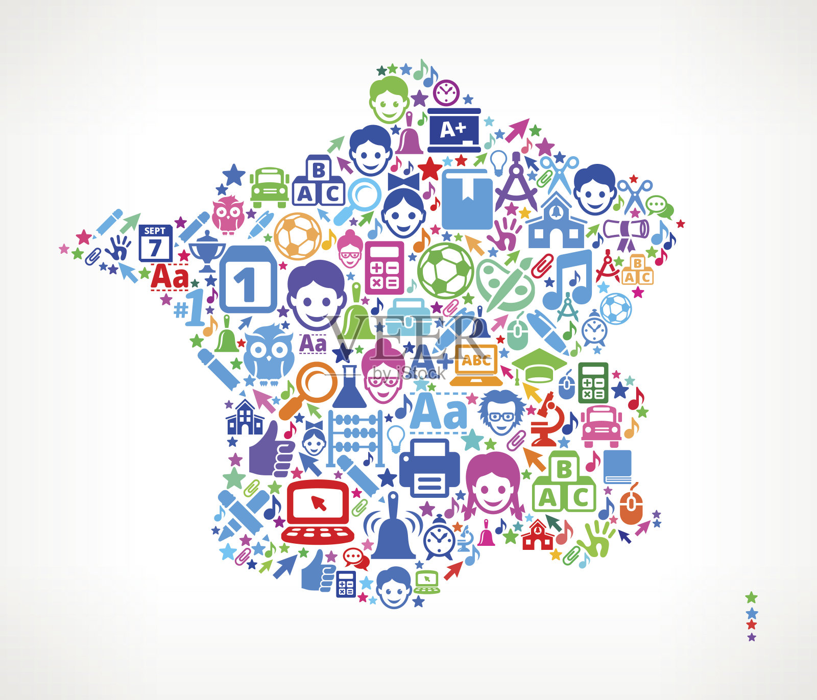 论学校与教育的图标模式插画图片素材