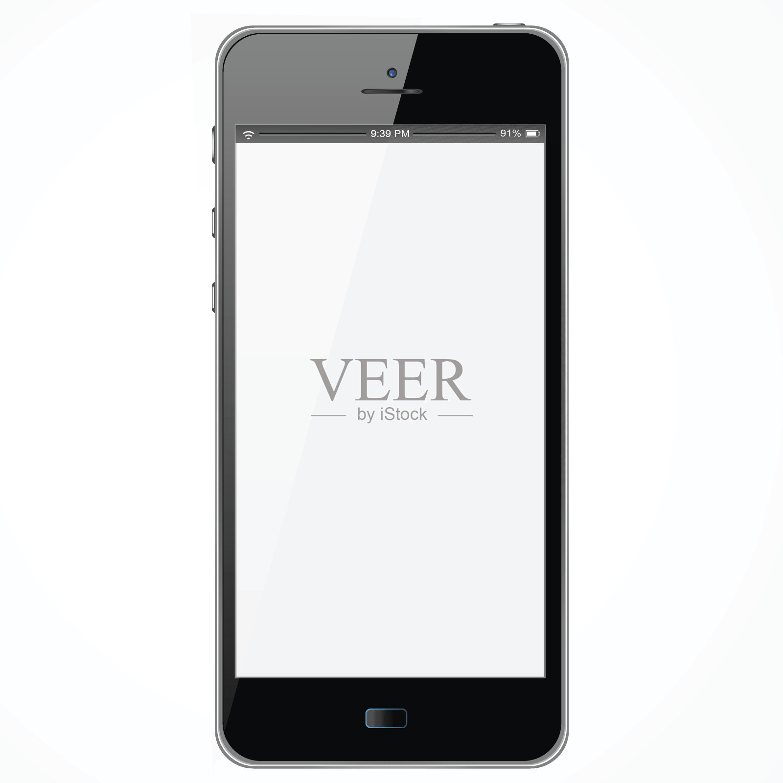 新款白屏幕智能手机设计元素图片