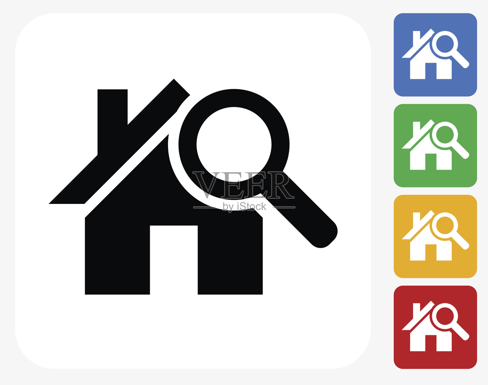 房子搜索图标平面平面设计插画图片素材