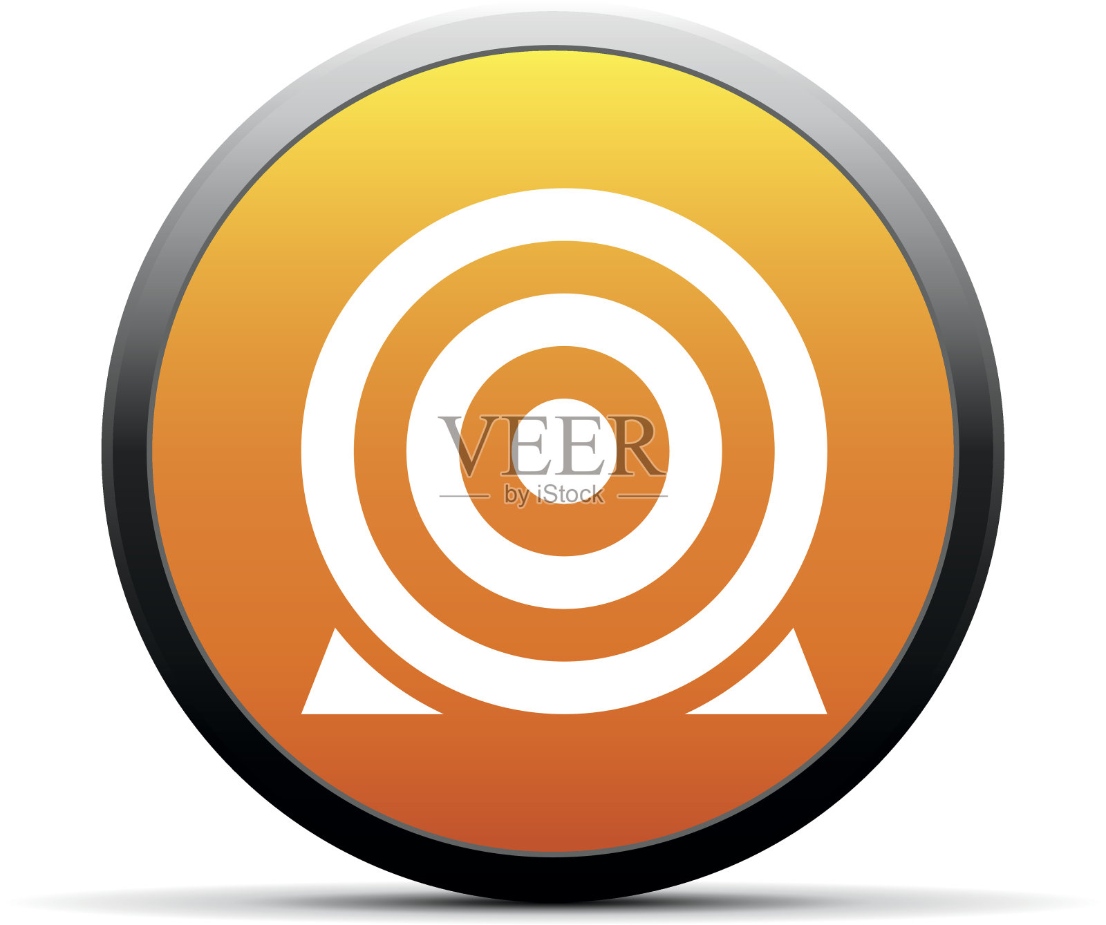 圆形按钮上的目标图标。图标素材