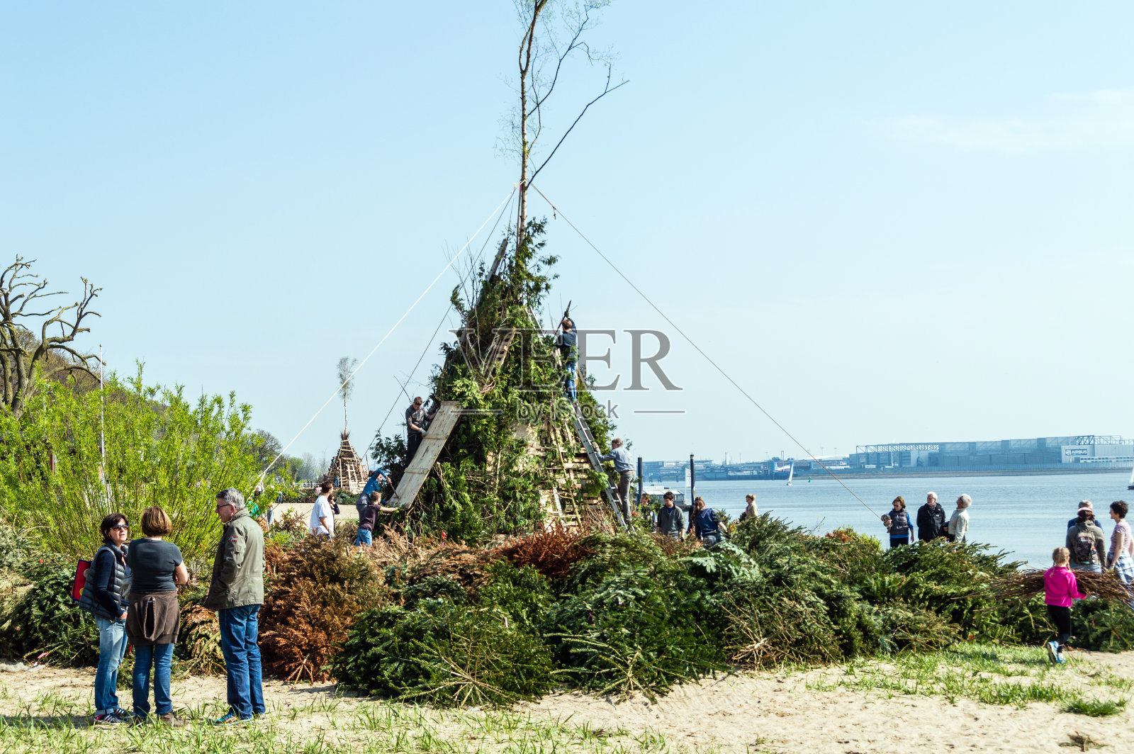 复活节火准备照片摄影图片