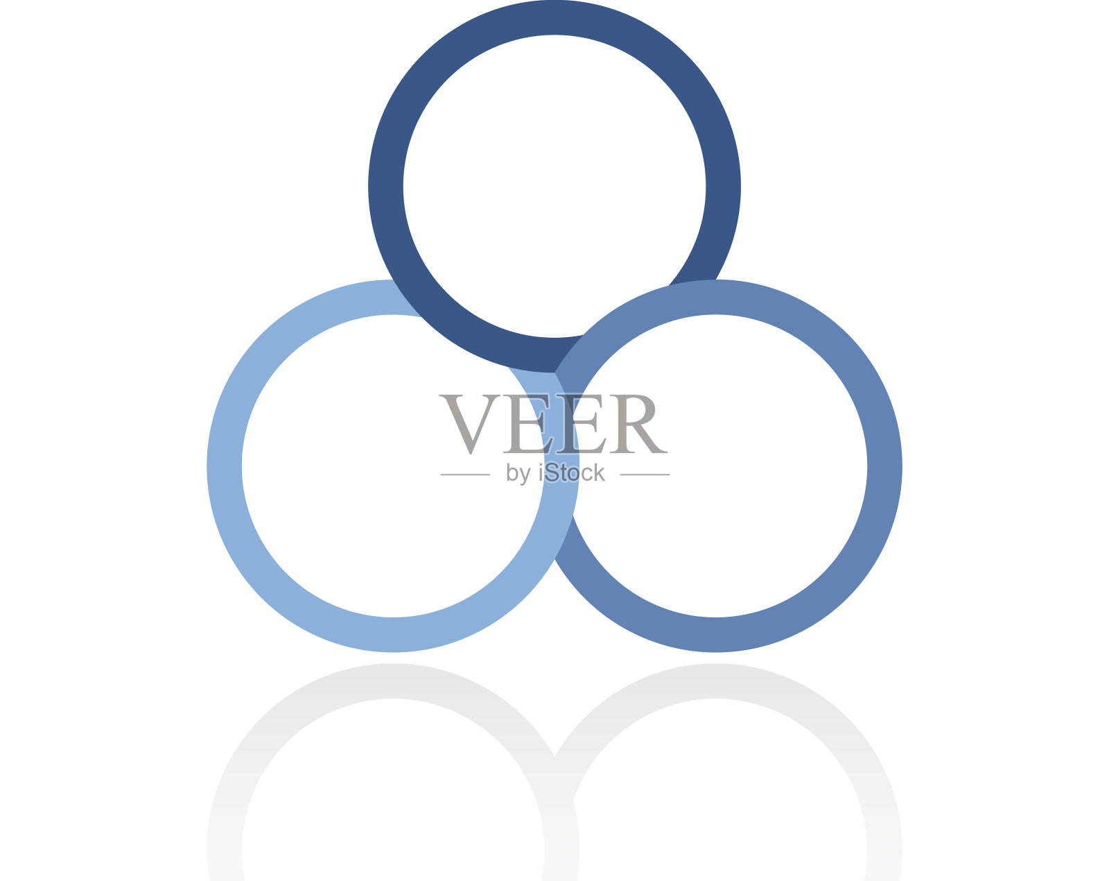 维恩图图标上的白色背景。设计元素图片