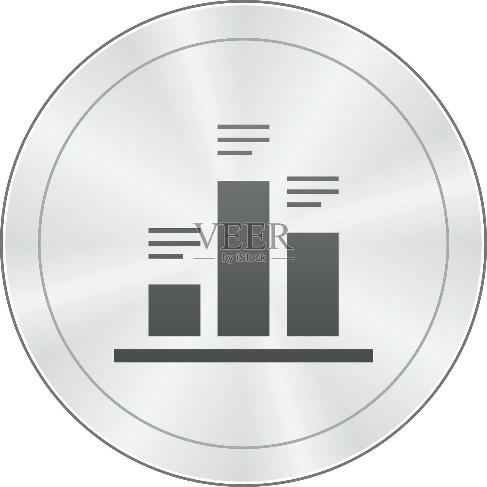 条形图图标上的圆形按钮。图标素材