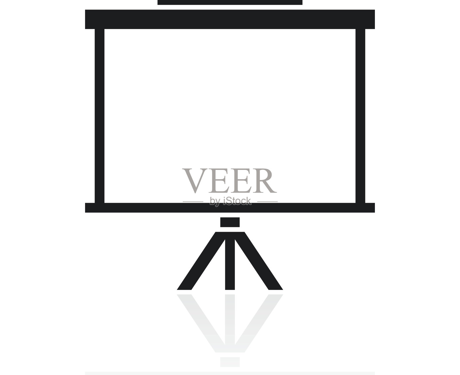 投影仪屏幕图标上的白色背景。插画图片素材