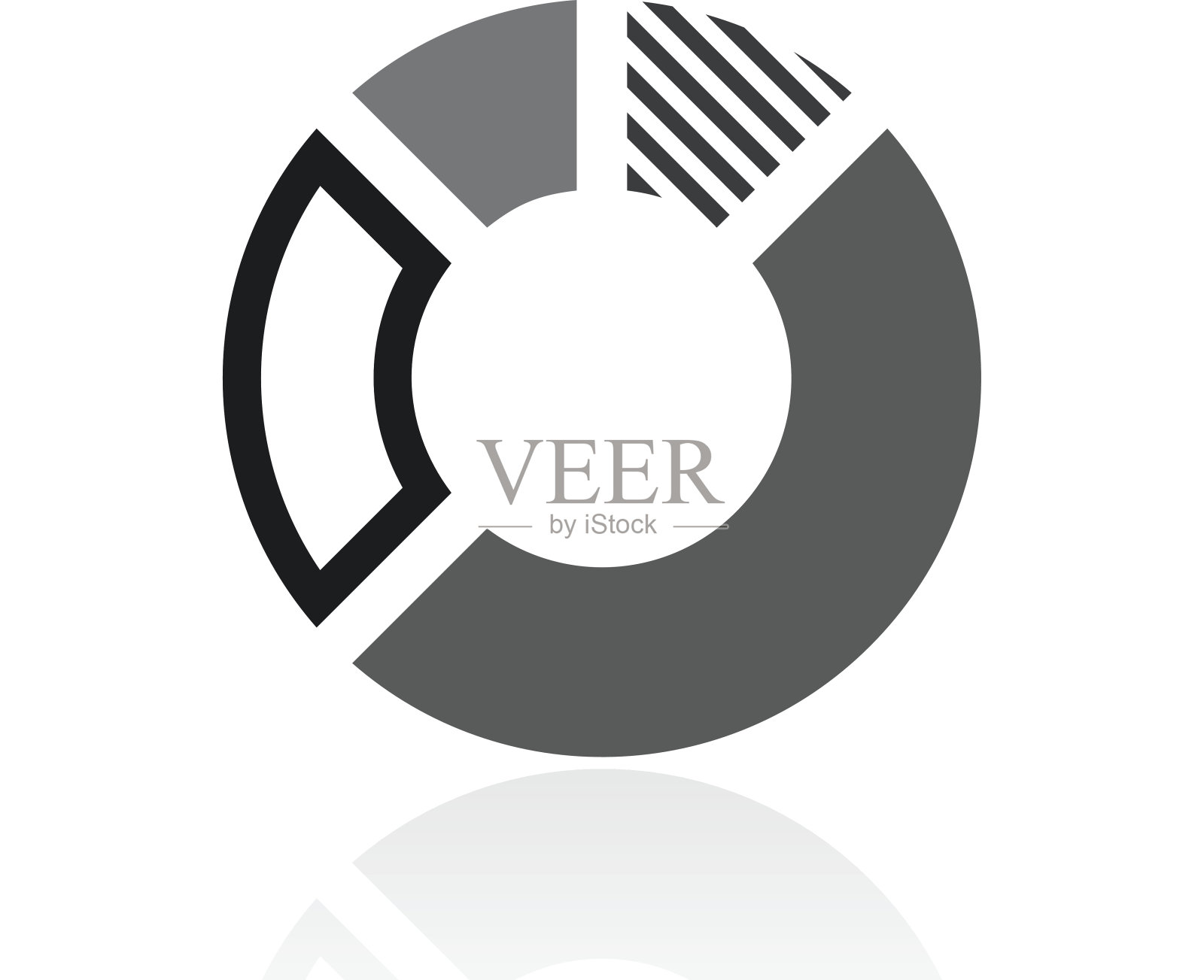 甜甜圈图表图标上的白色背景。图标素材