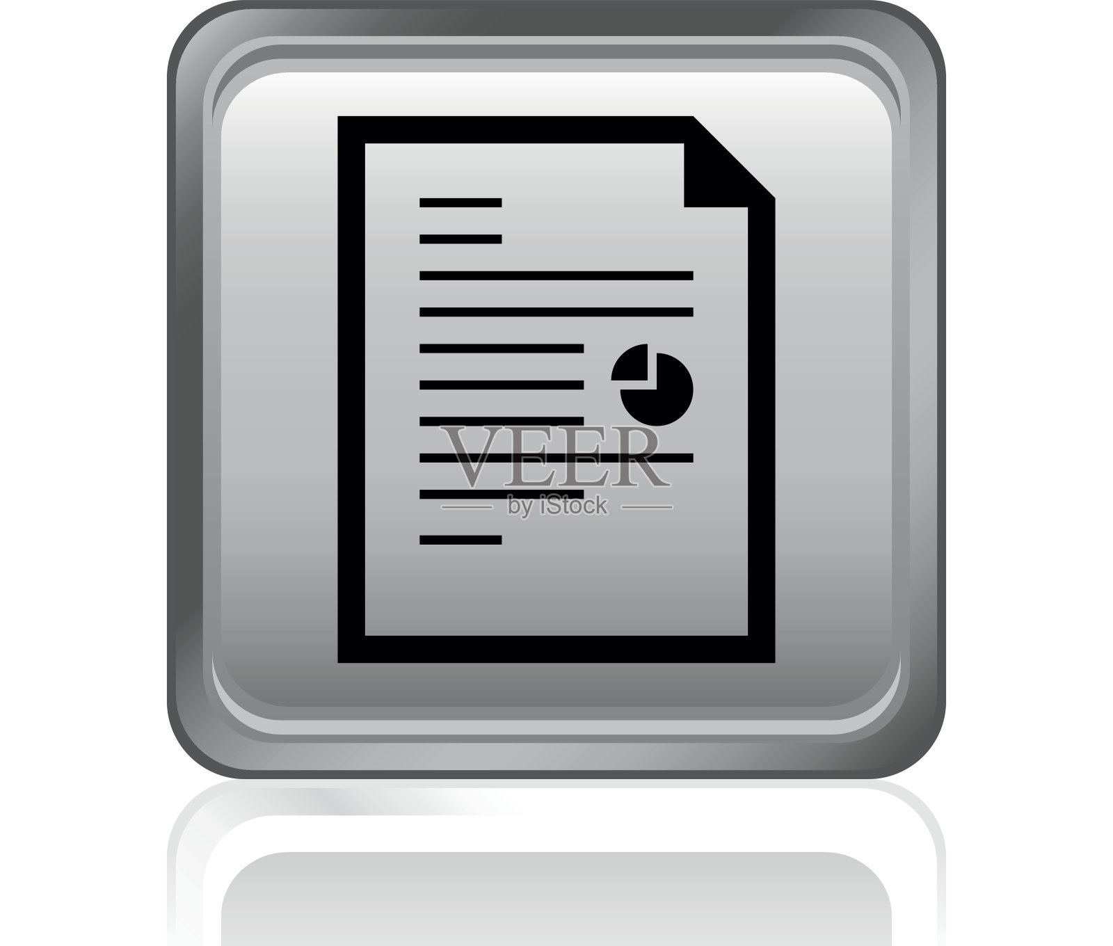 方形按钮上的文档图标。图标素材