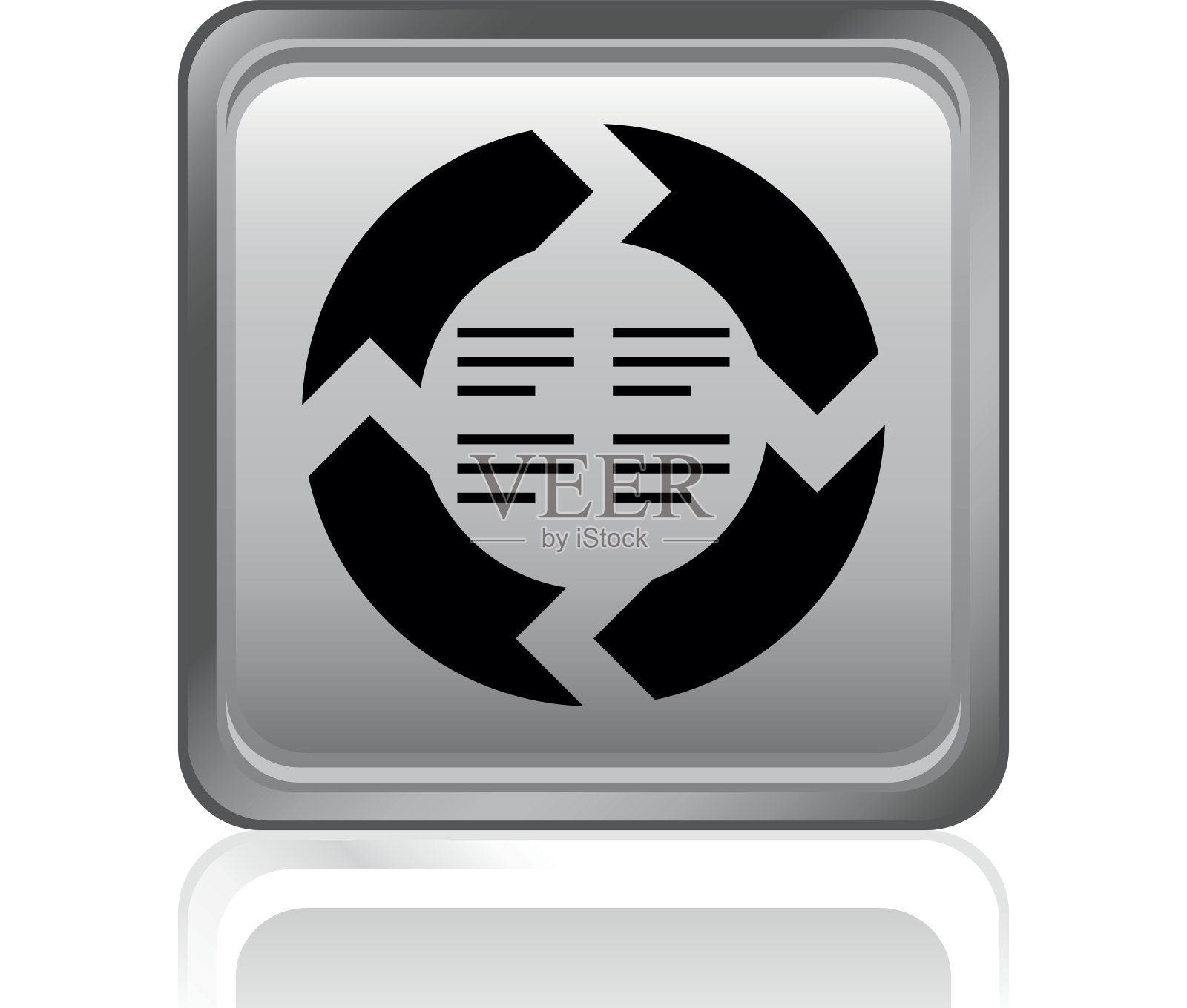 雪佛龙图表图标上的一个方形按钮。图标素材