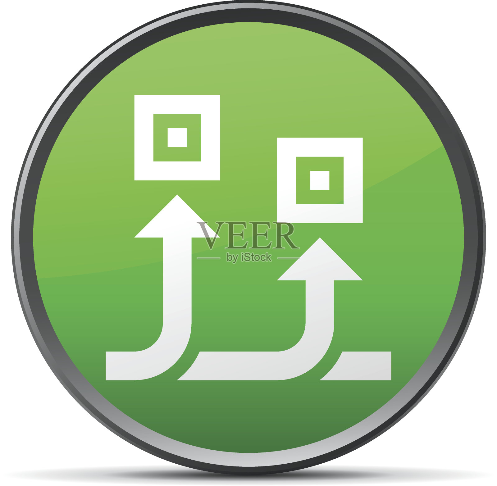 输送机图标上的圆形按钮。图标素材