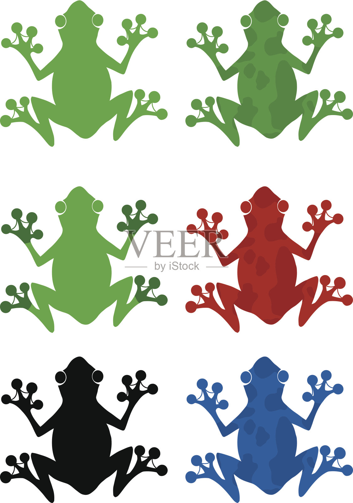 青蛙剪影收藏插画图片素材