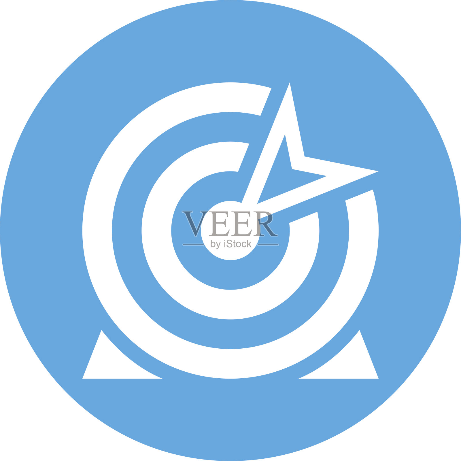 圆形按钮上的目标图标。图标素材