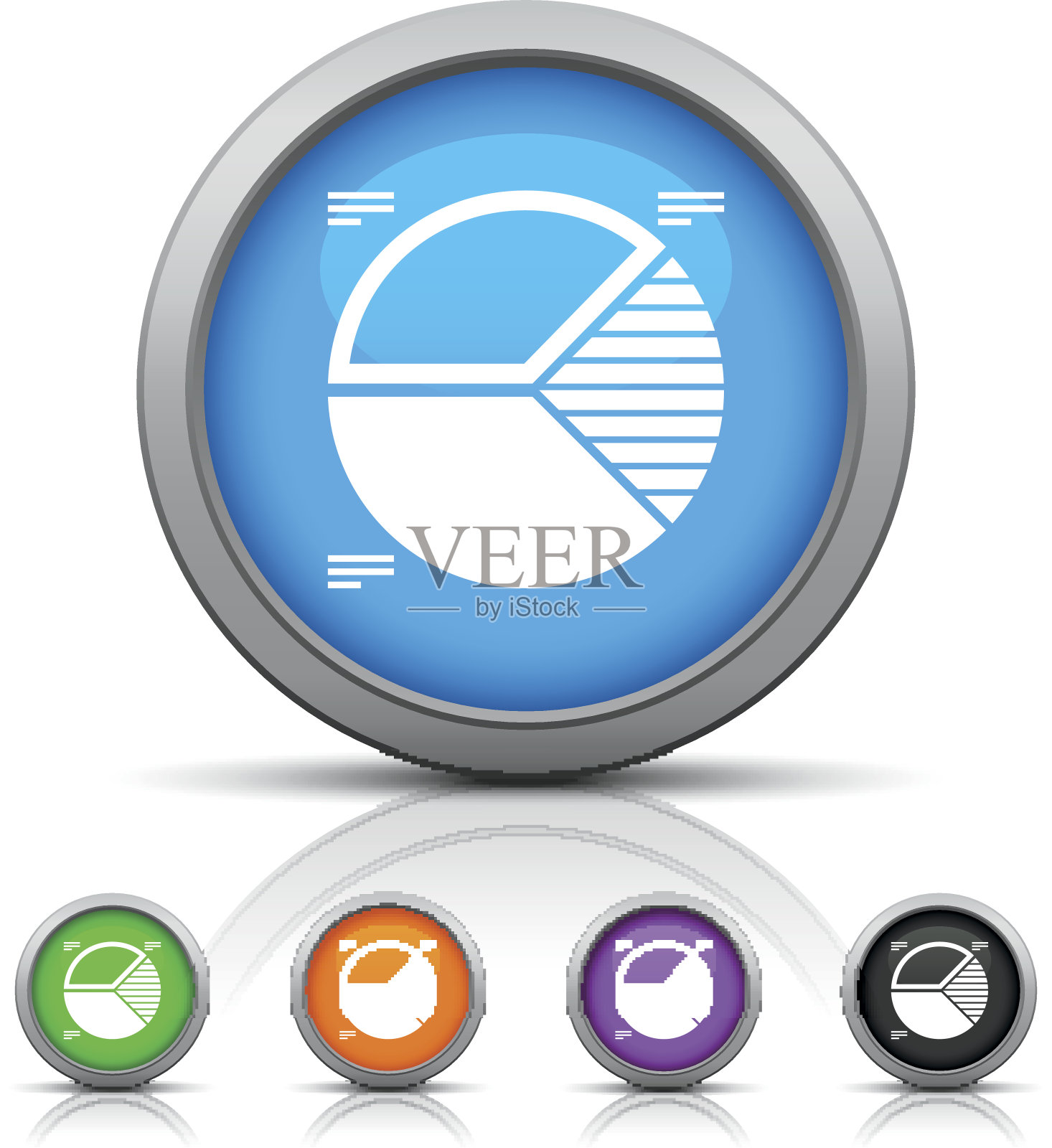 饼图图标上的圆形按钮。图标素材