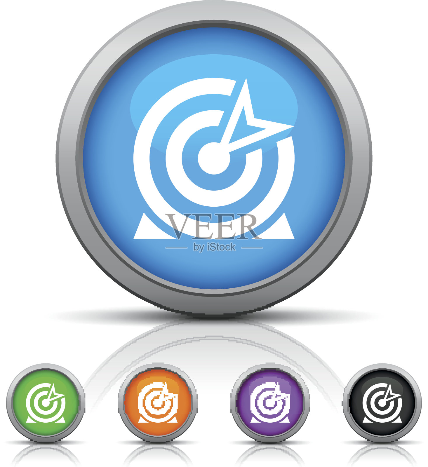 目标图标上的圆形按钮。图标素材