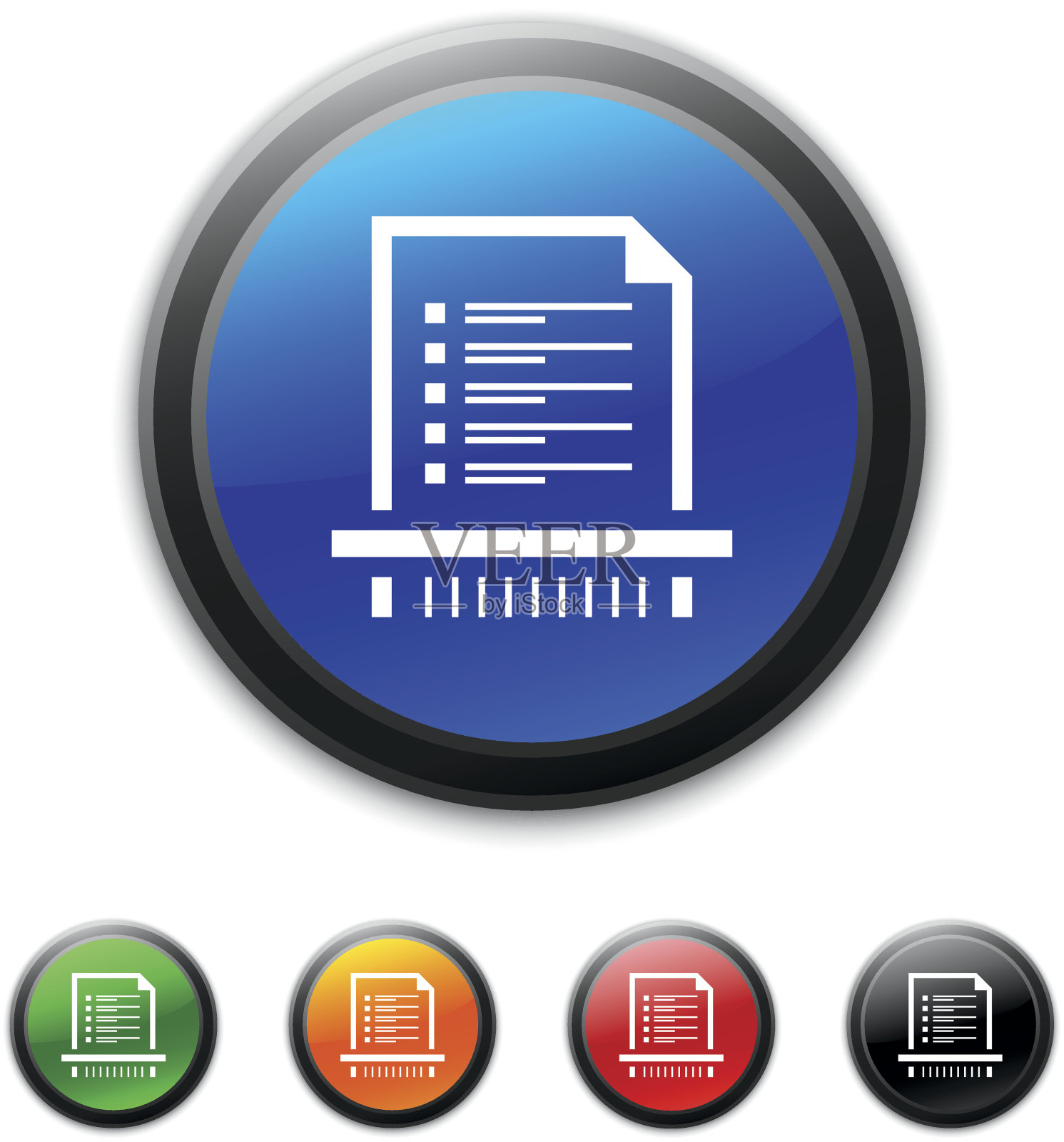 文档图标上的圆形按钮。图标素材