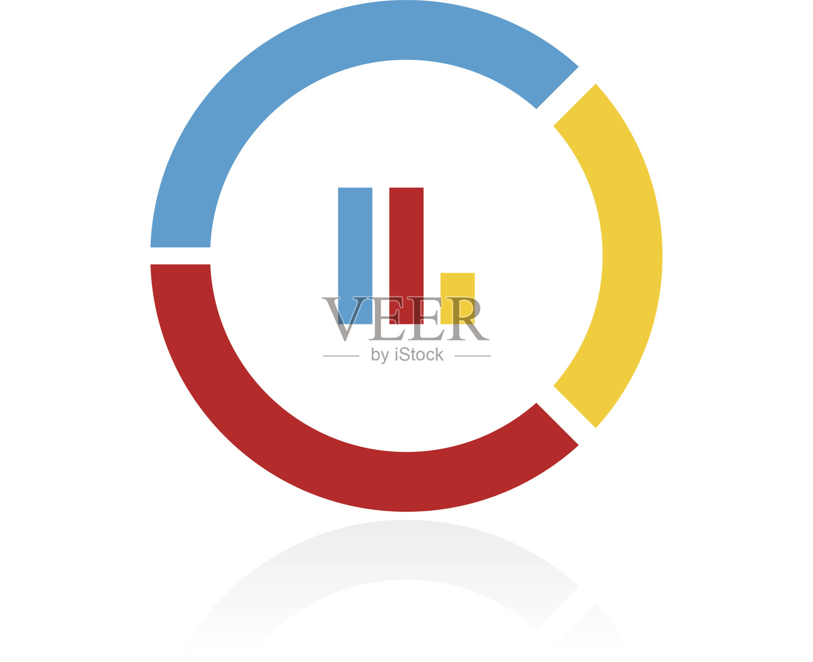 甜甜圈图表图标上的白色背景。插画图片素材