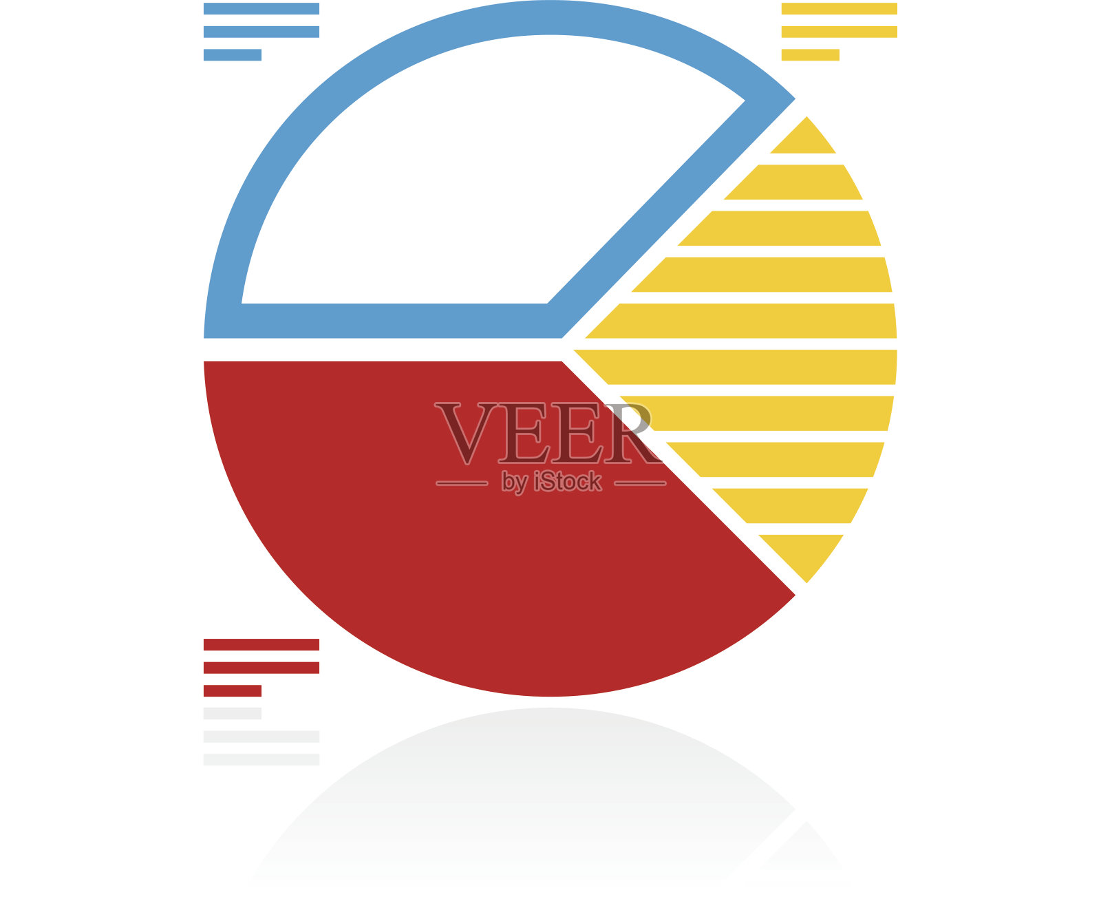 饼图图标上的白色背景。插画图片素材