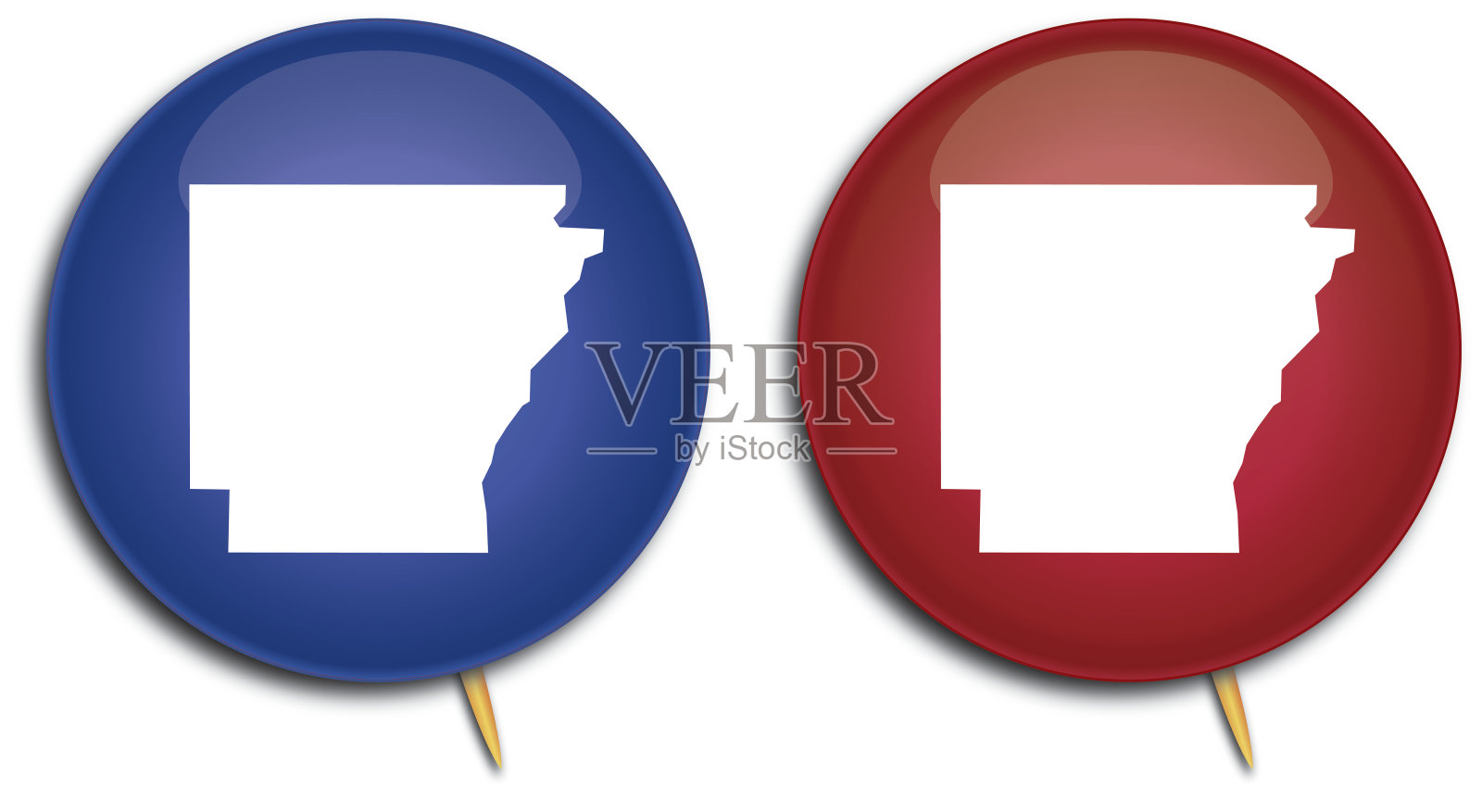 阿肯色地图针插画图片素材