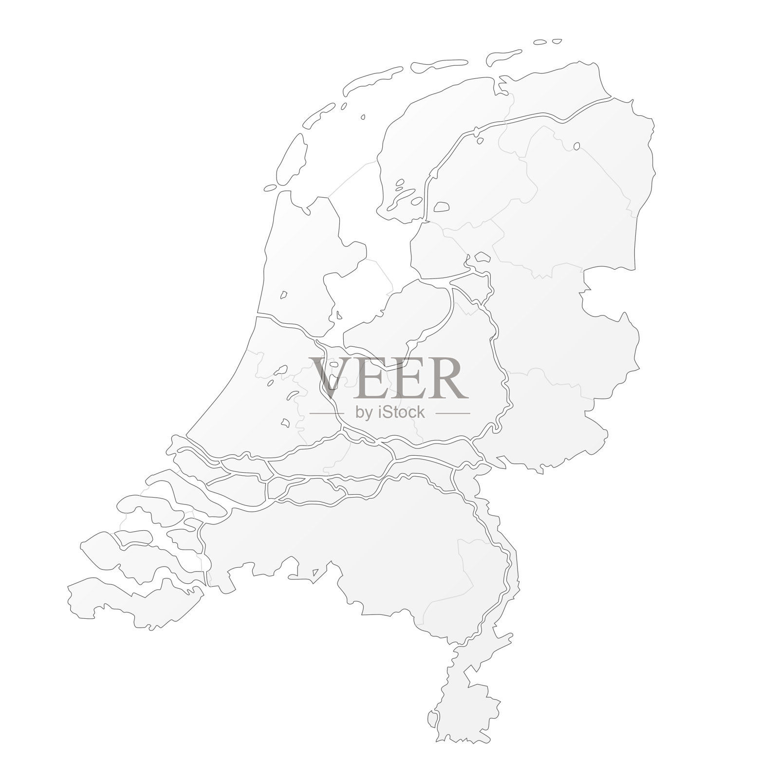 荷兰地图白插画图片素材