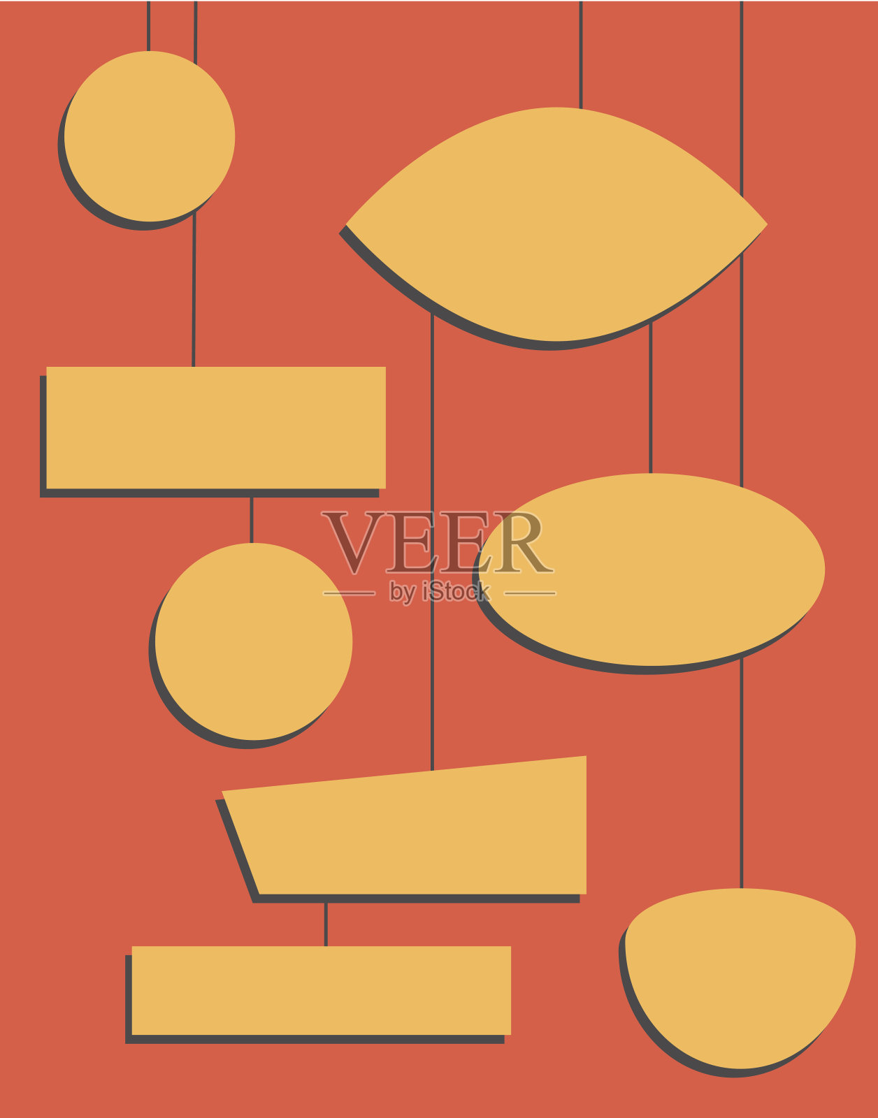 橙色悬挂复古标志插画图片素材