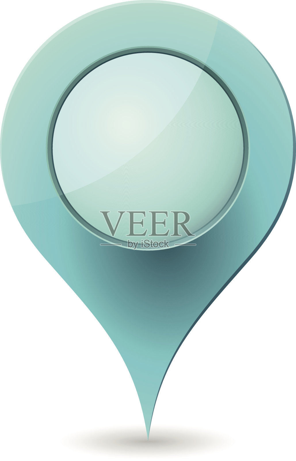 青绿色地图指针设计元素图片