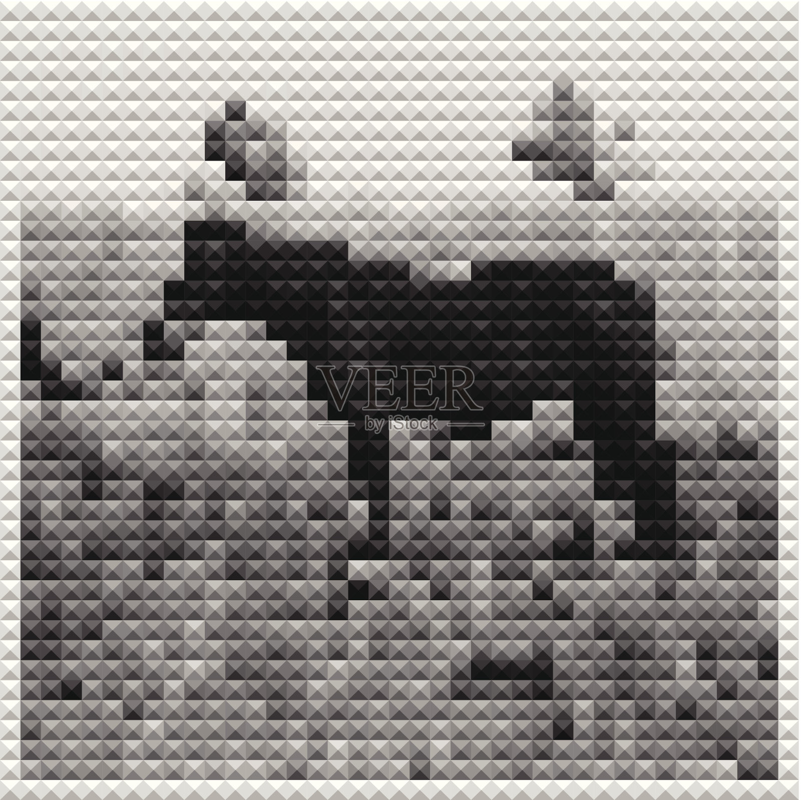 抽象的黑白马马赛克图案背景插画图片素材