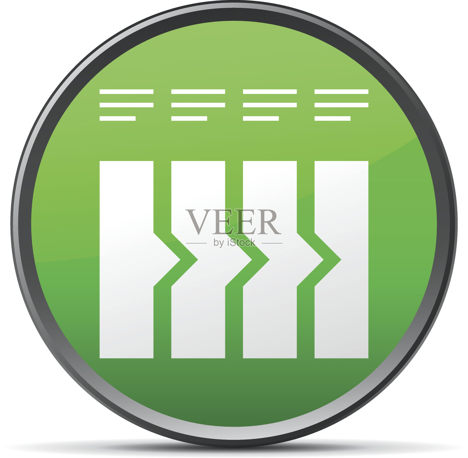 圆形按钮上的流程图图标。图标素材