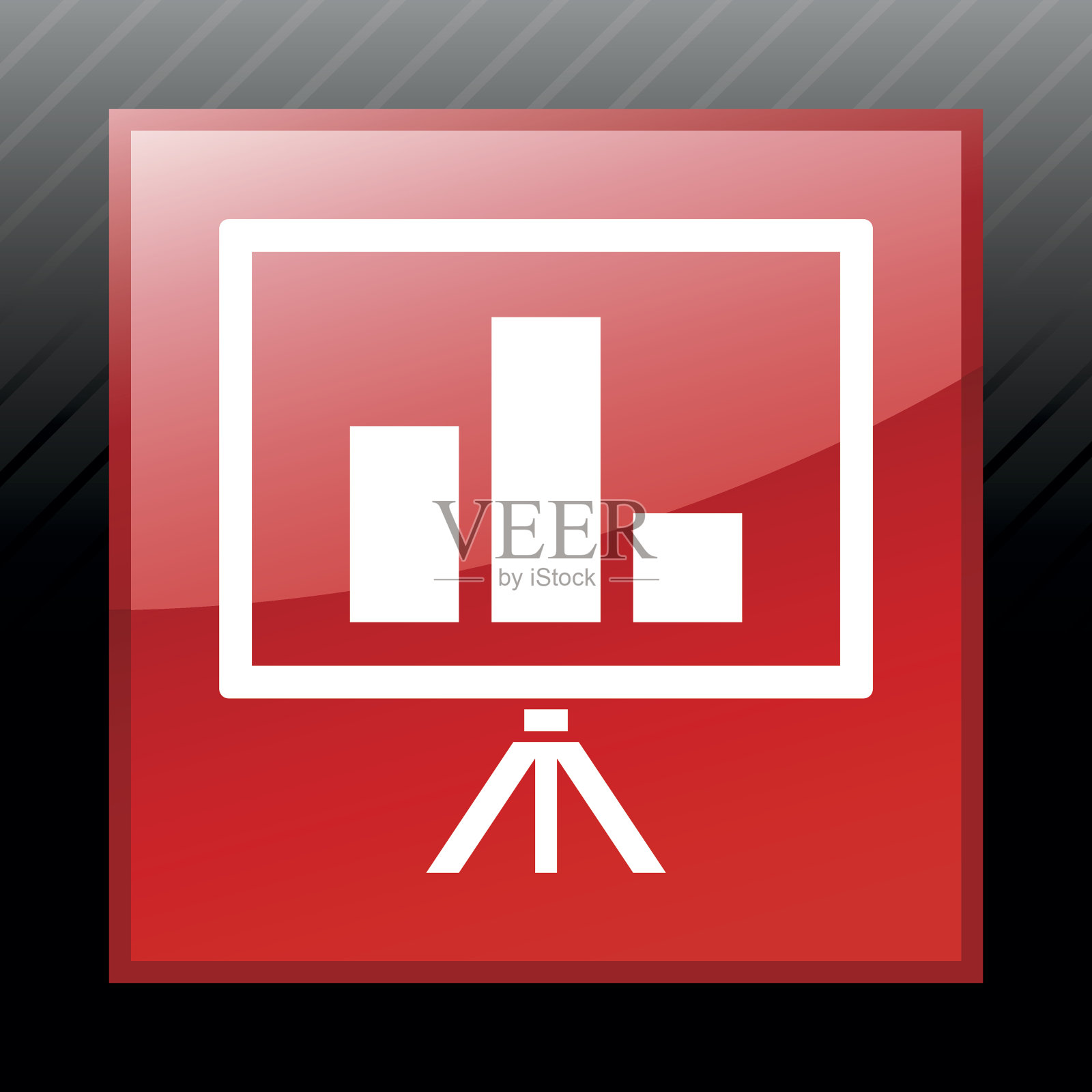 方形按钮上的表示图标。插画图片素材